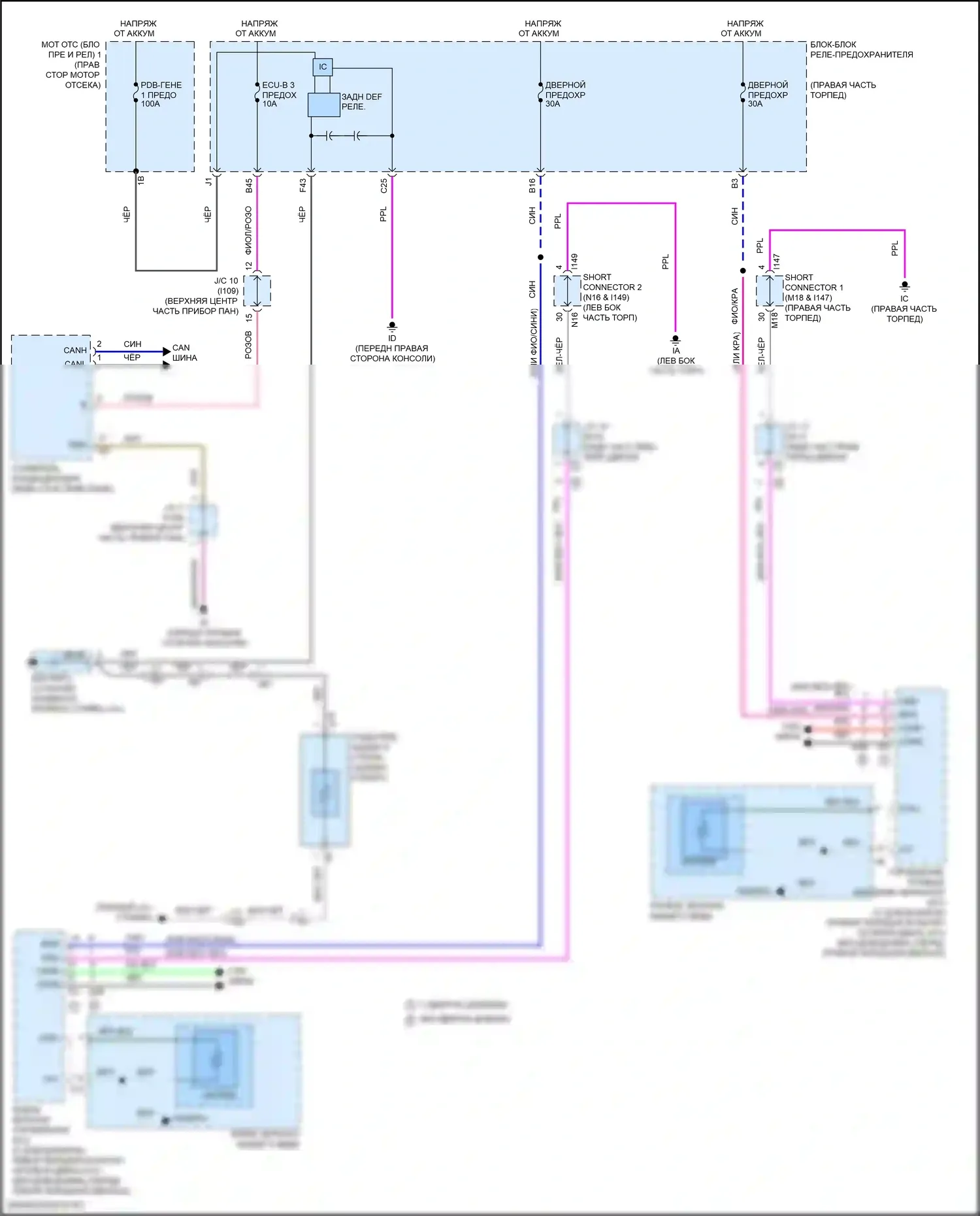 LX Lexus J300 (2021-2024): Электросхема заднего подогрева и обогреваемых зеркал 