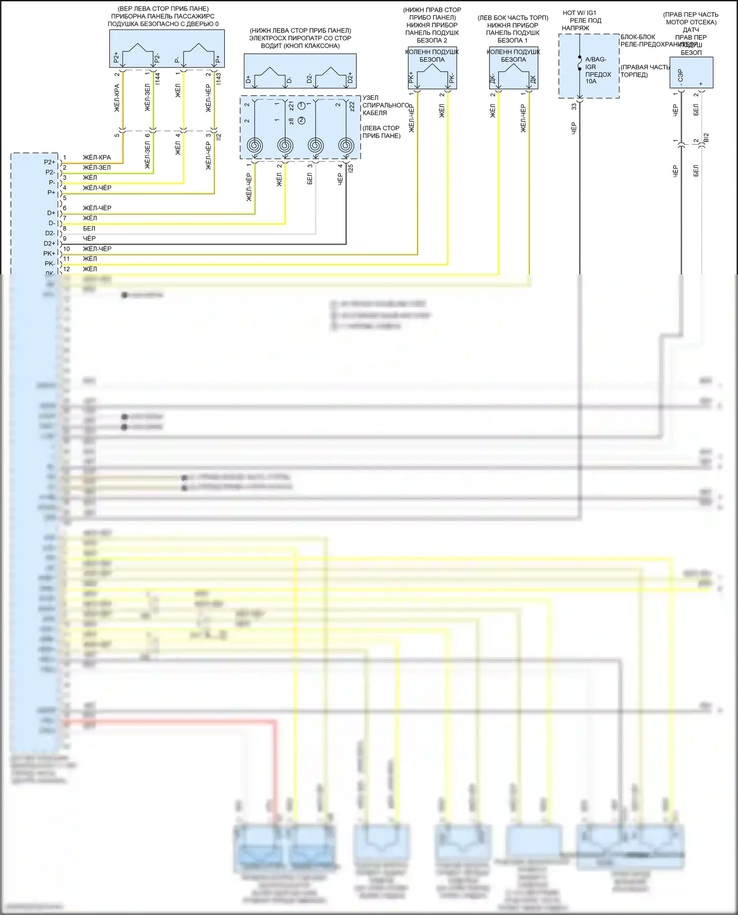 LX Lexus J300 (2021-2024): Электросхема подушек безопасности (1 из 5) 