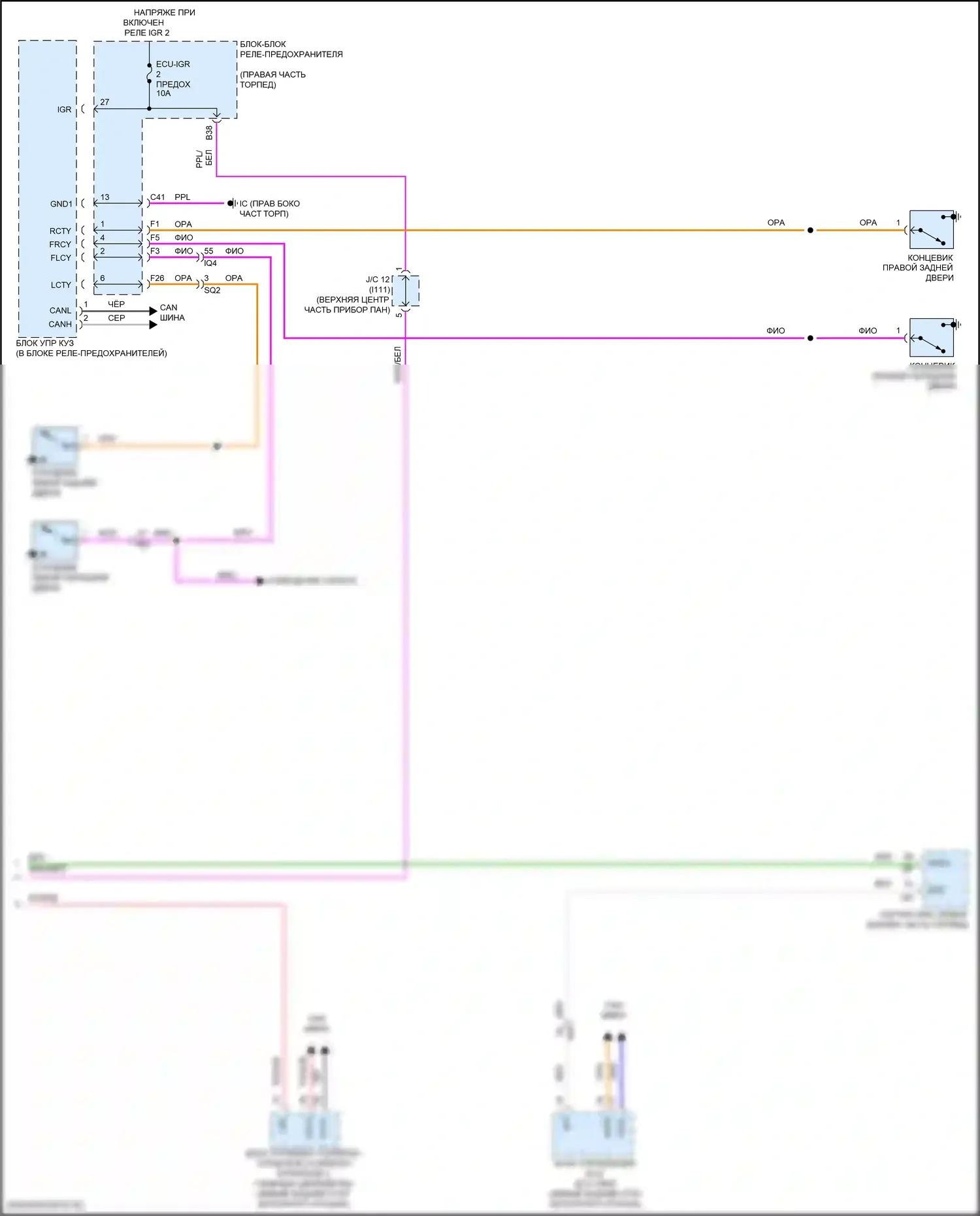 LX Lexus J300 (2021-2024): Электросхема приборной панели (3 из 3) 