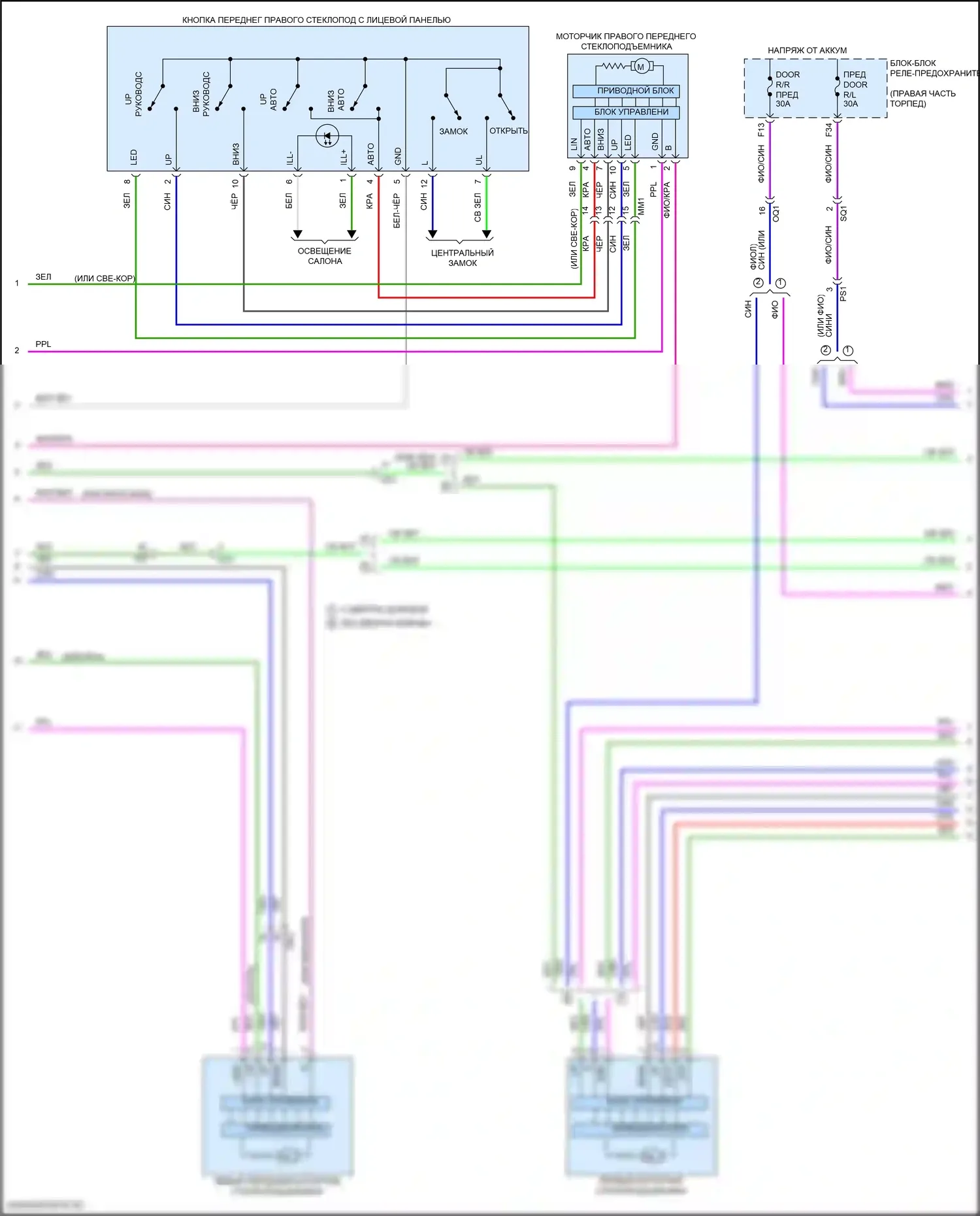 LX Lexus J300 (2021-2024): Электросхема стеклоподъемников (3 из 4) 