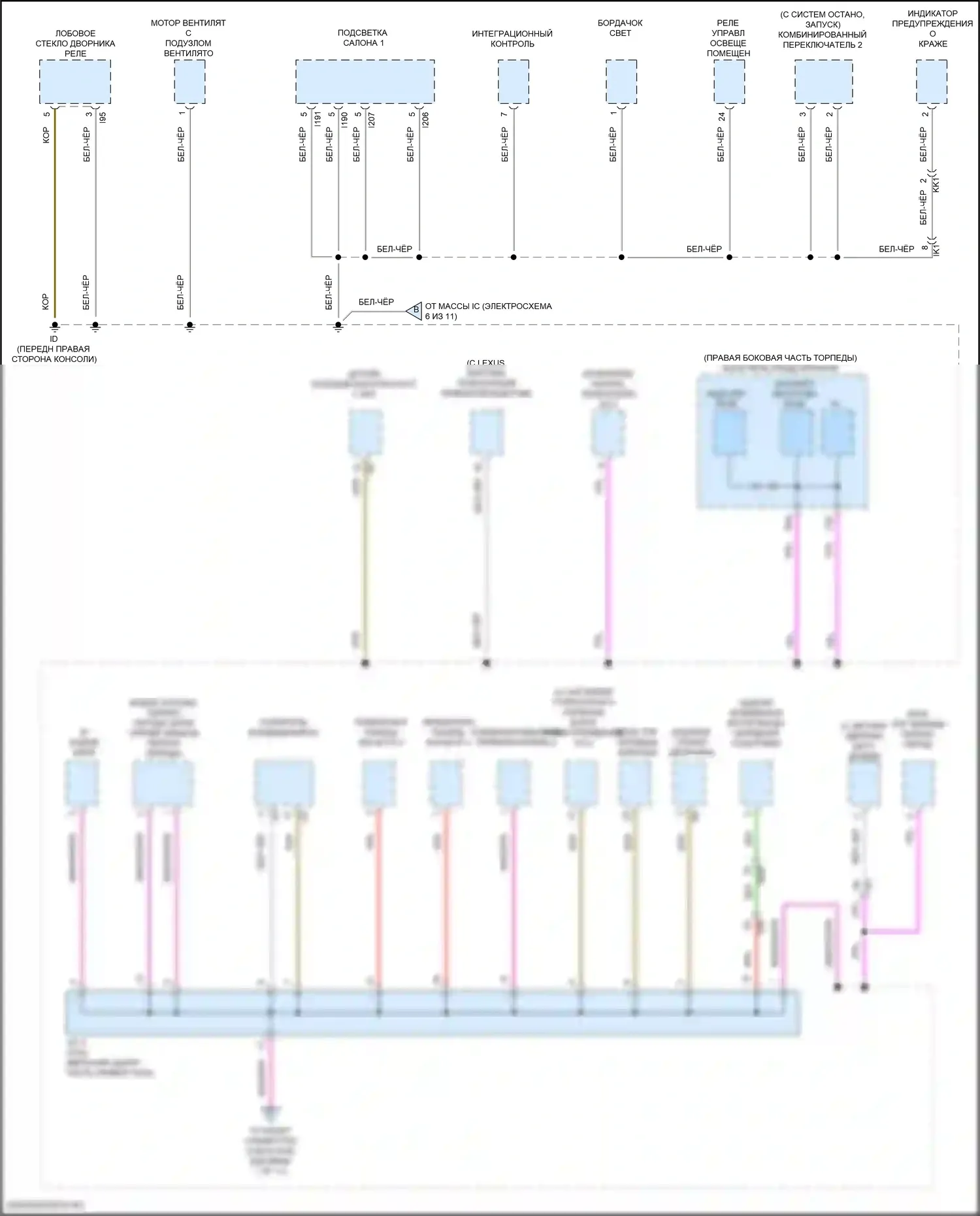 LX Lexus J300 (2021-2024): Электросхема разводки массы (2 из 11) 