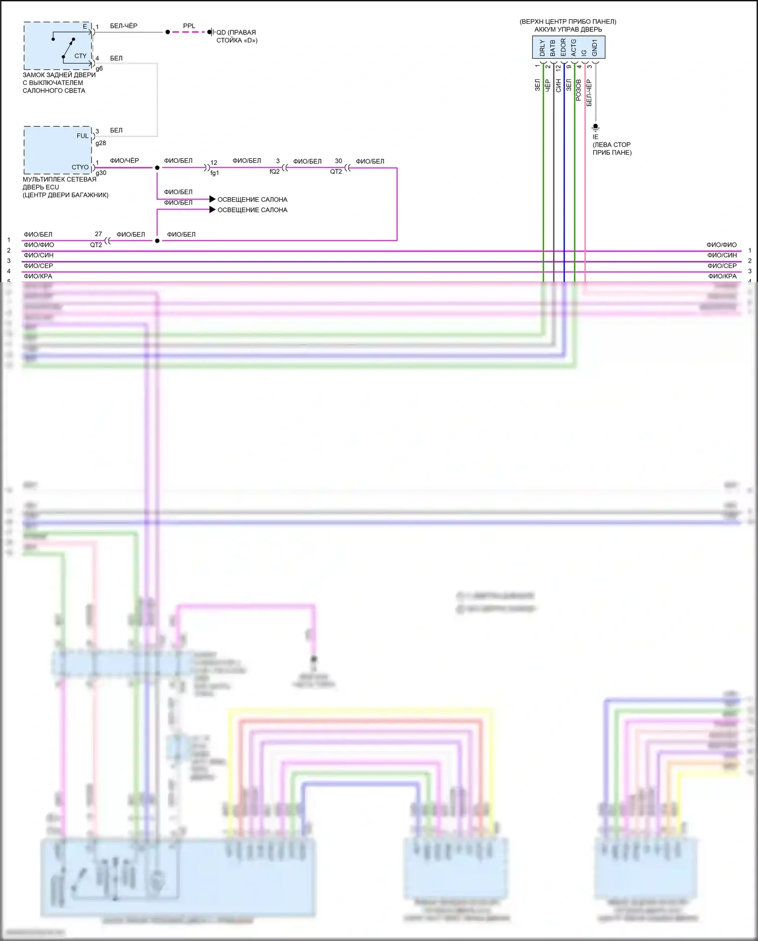 LX Lexus J300 (2021-2024): Электросхема центрального замка (2 из 6) 