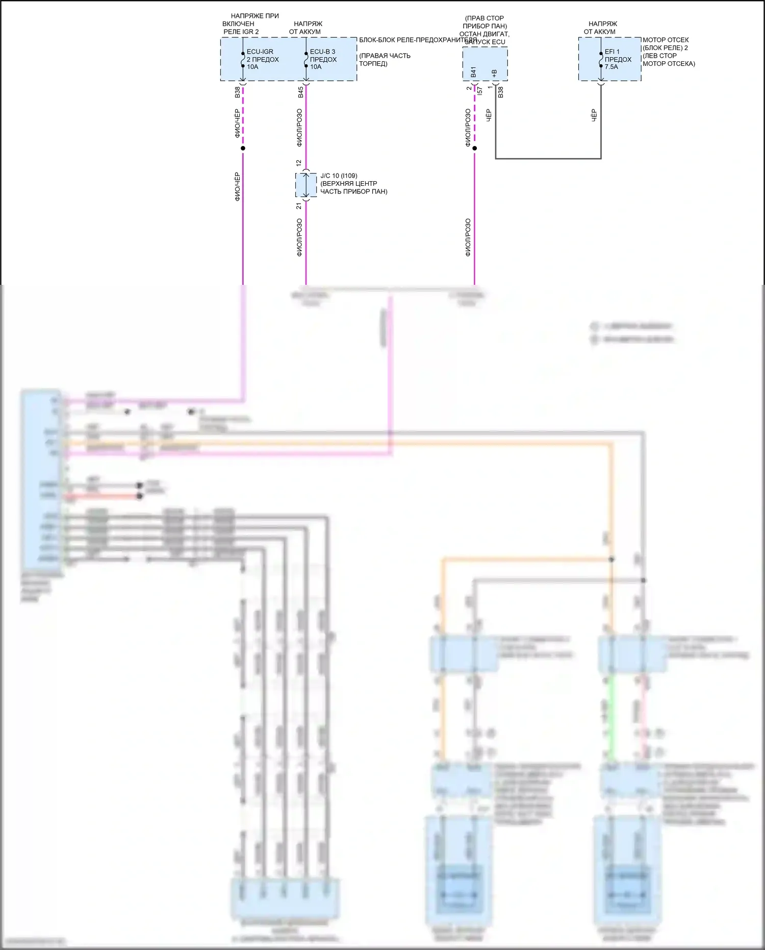 LX Lexus J300 (2021-2024): Электросхема управления зеркалами заднего вида 