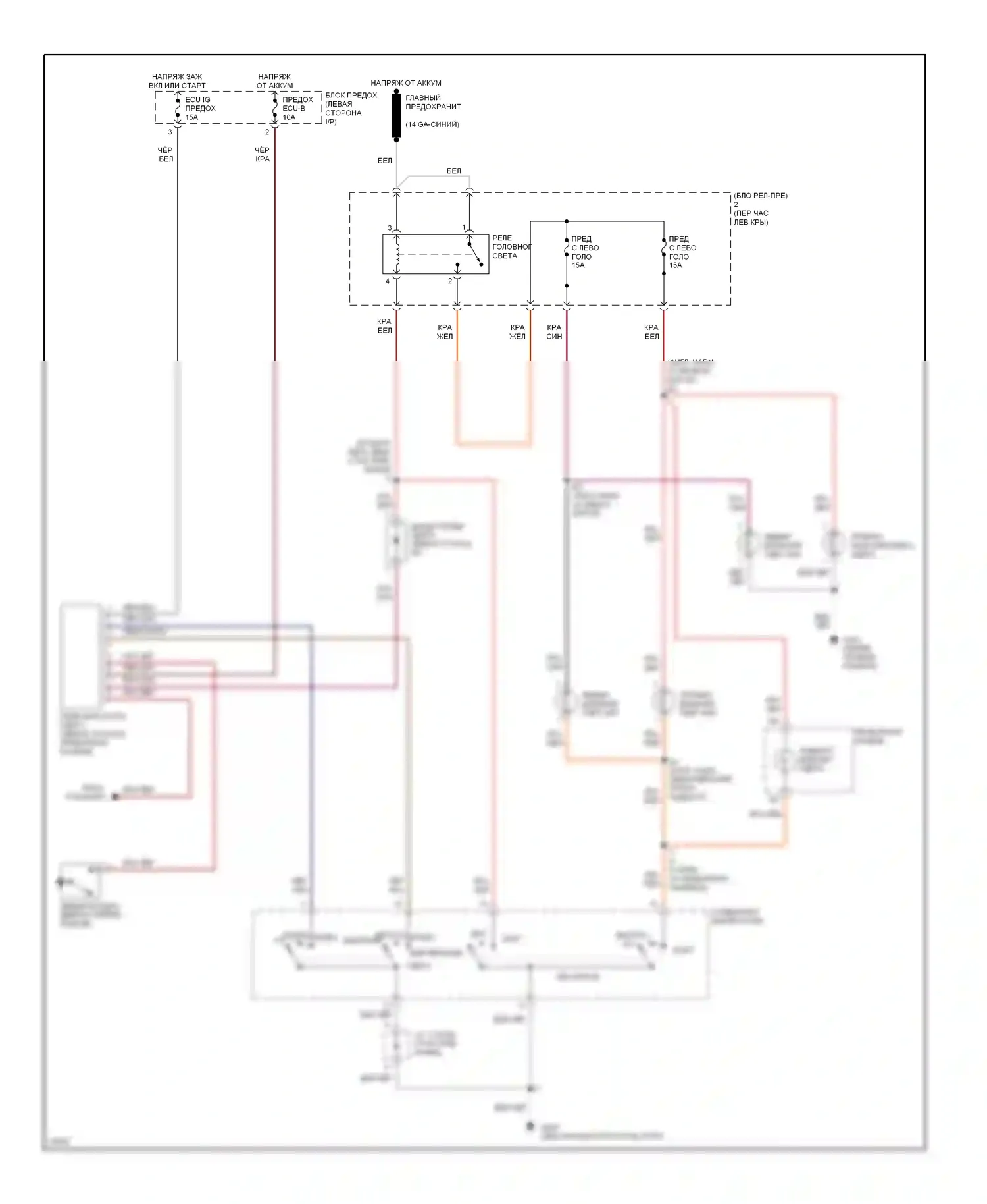 LX Lexus J80 (1995-1997): Электросхема фар 