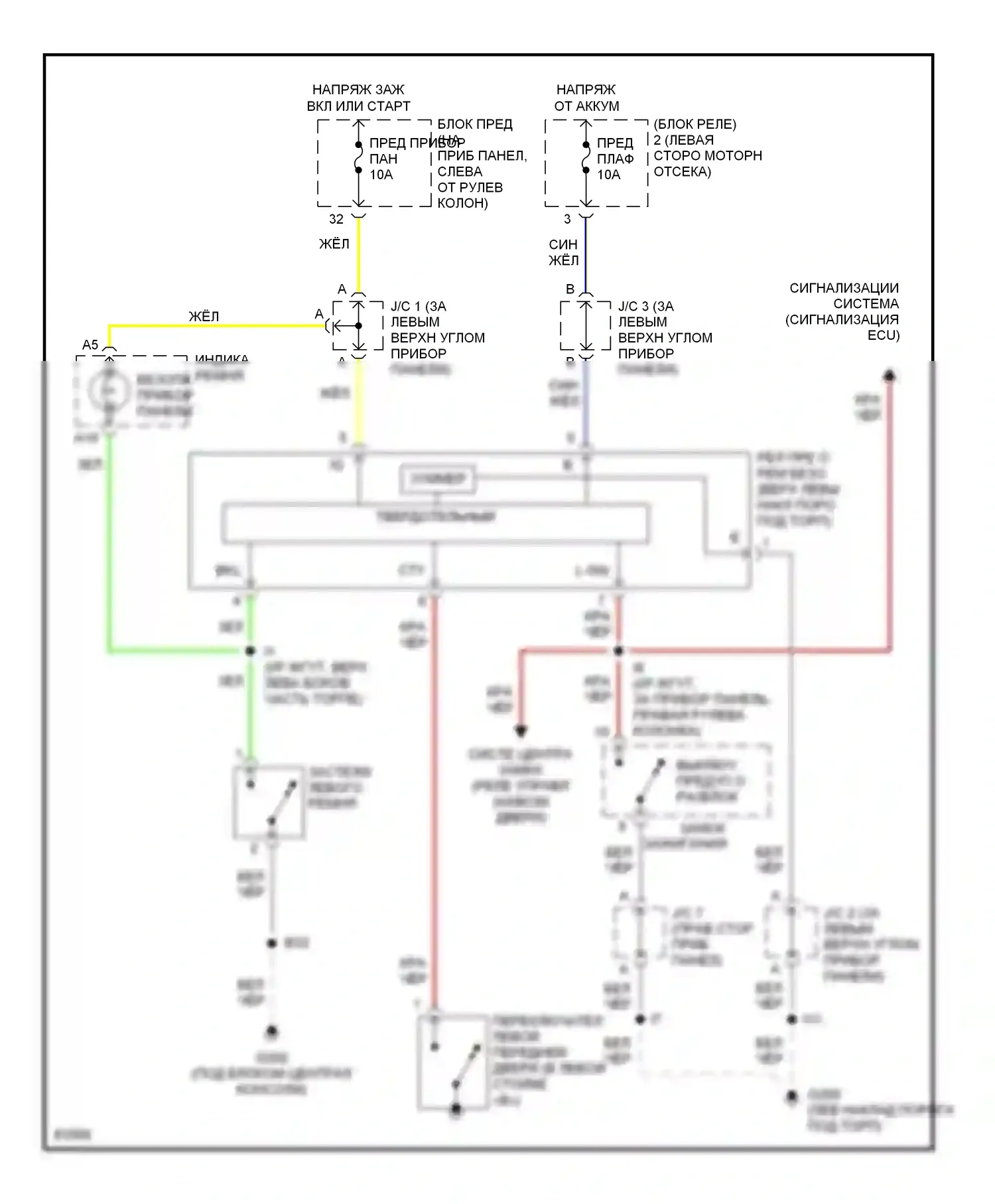 LX Lexus J80 (1995-1997): Электросхемы системы оповещения 