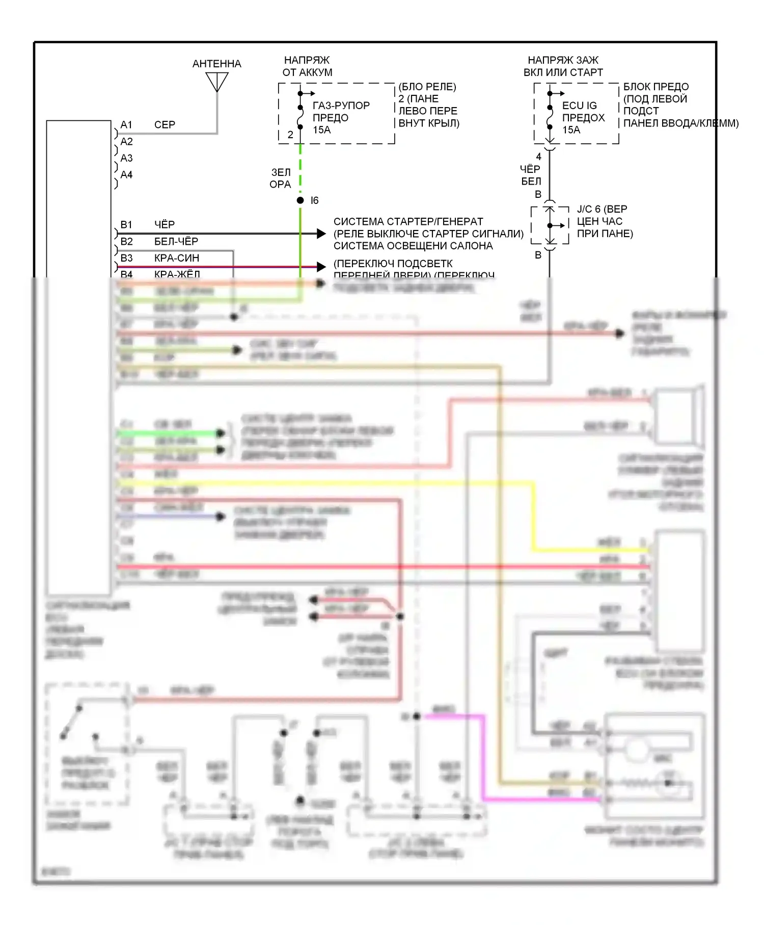 LX Lexus J80 (1995-1997): Сигнализации электросхема 