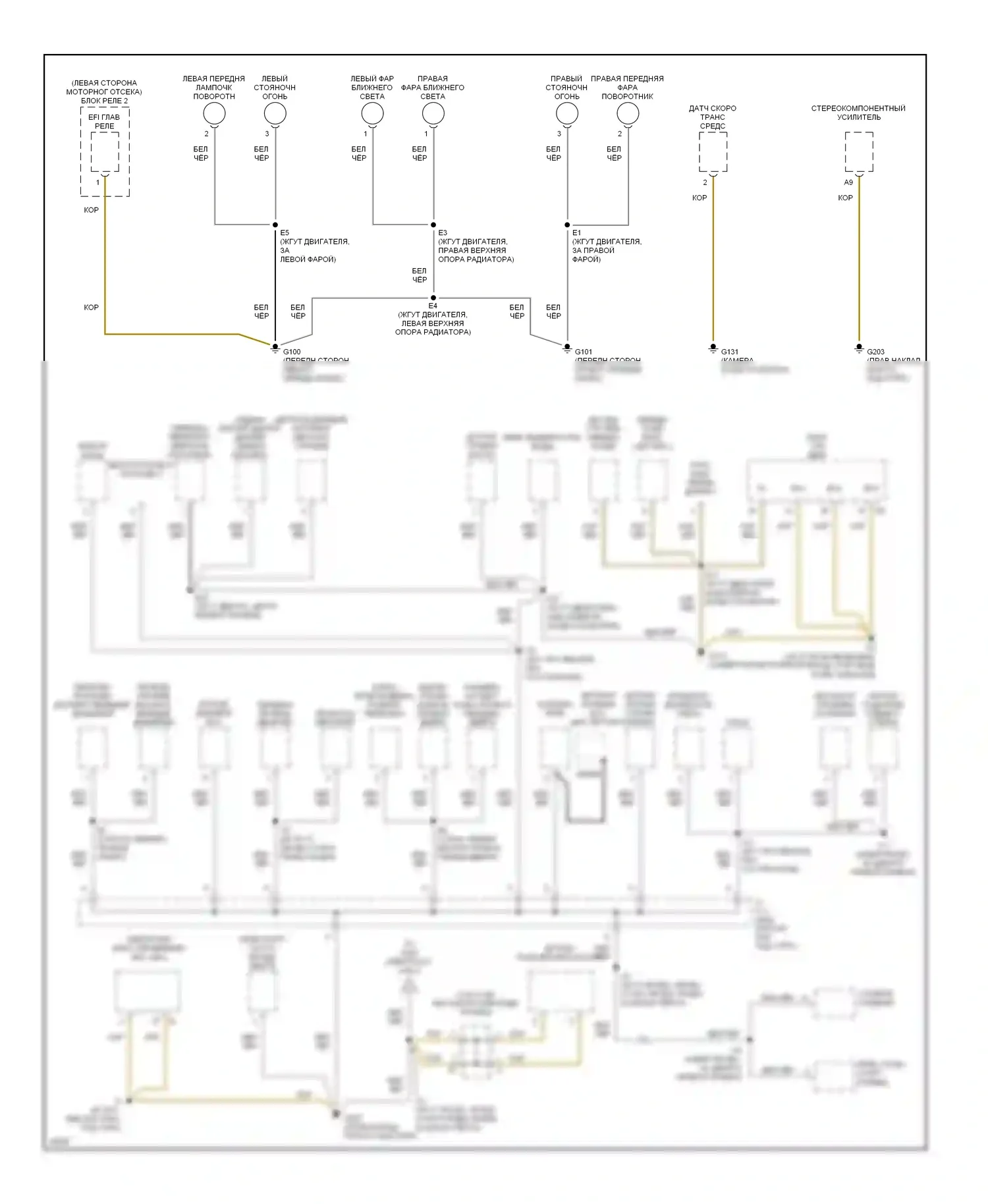 LX Lexus J80 (1995-1997): Электросхема точек подключения масс (1 из 3) 
