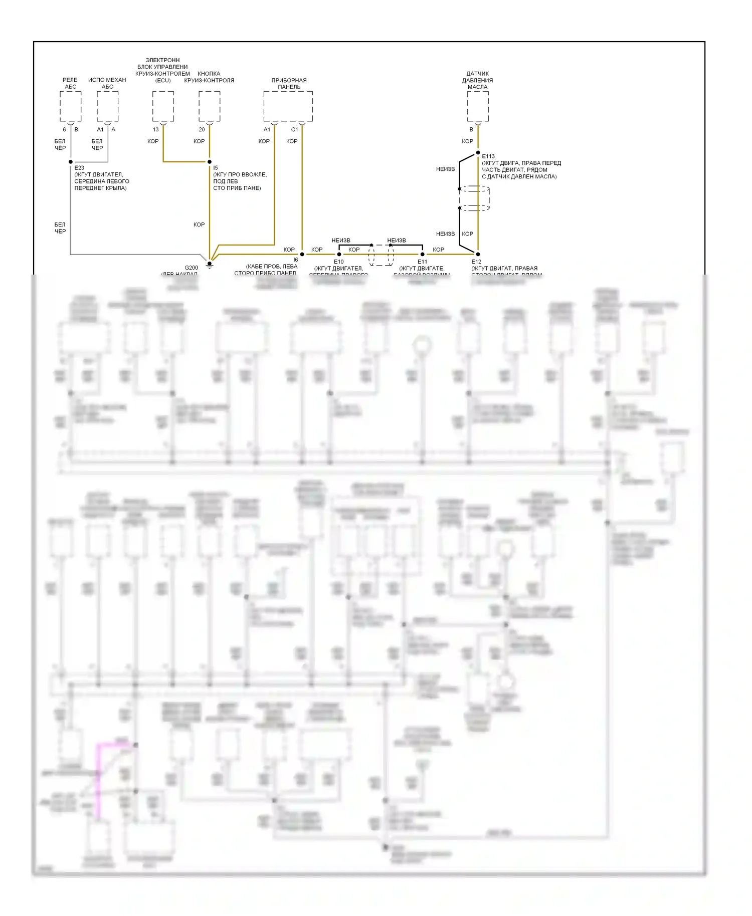 LX Lexus J80 (1995-1997): Электросхема точек подключения масс (2 из 3) 