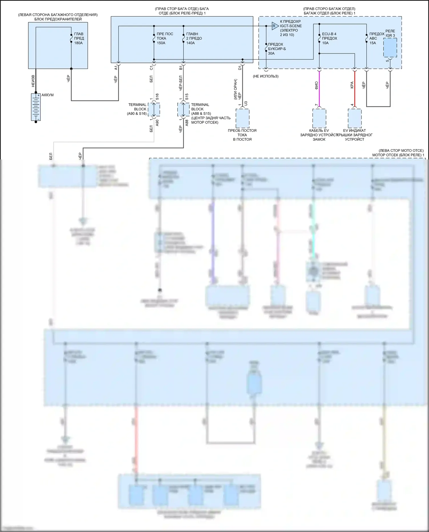 NX Lexus AZ20 (2021-2024): Электросхема блока предохранителей реле (1 из 10) 