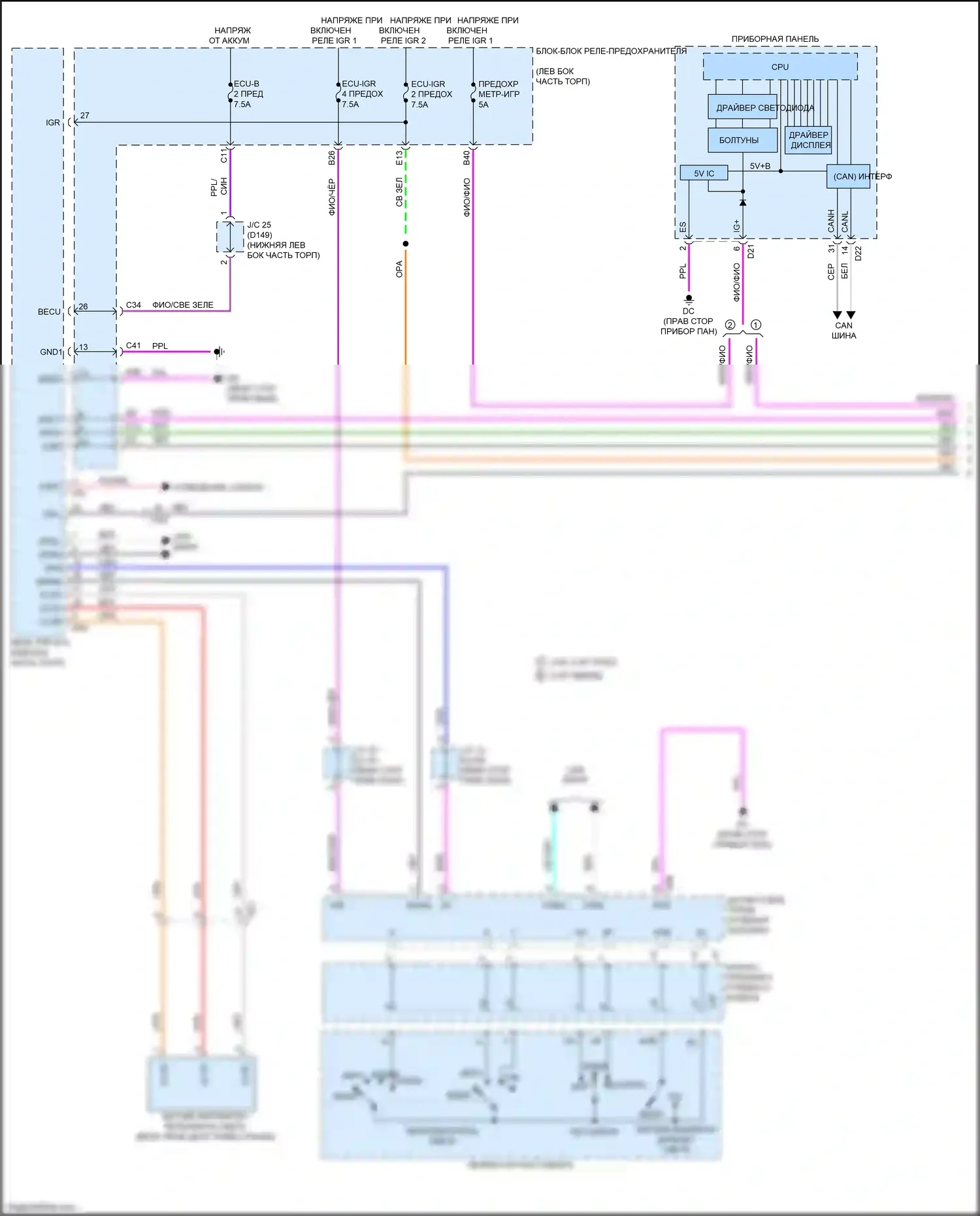 NX Lexus AZ20 (2021-2024): Электросхема фар (1 из 3) 