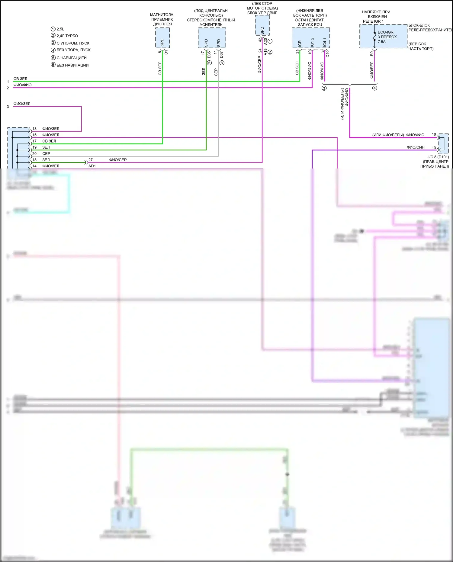 NX Lexus AZ20 (2021-2024): Электросхема приборной панели (2 из 4) 