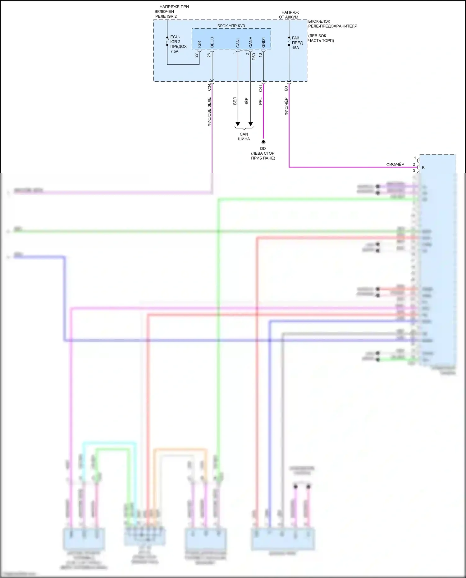 NX Lexus AZ20 (2021-2024): Электросхема приборной панели (4 из 4) 