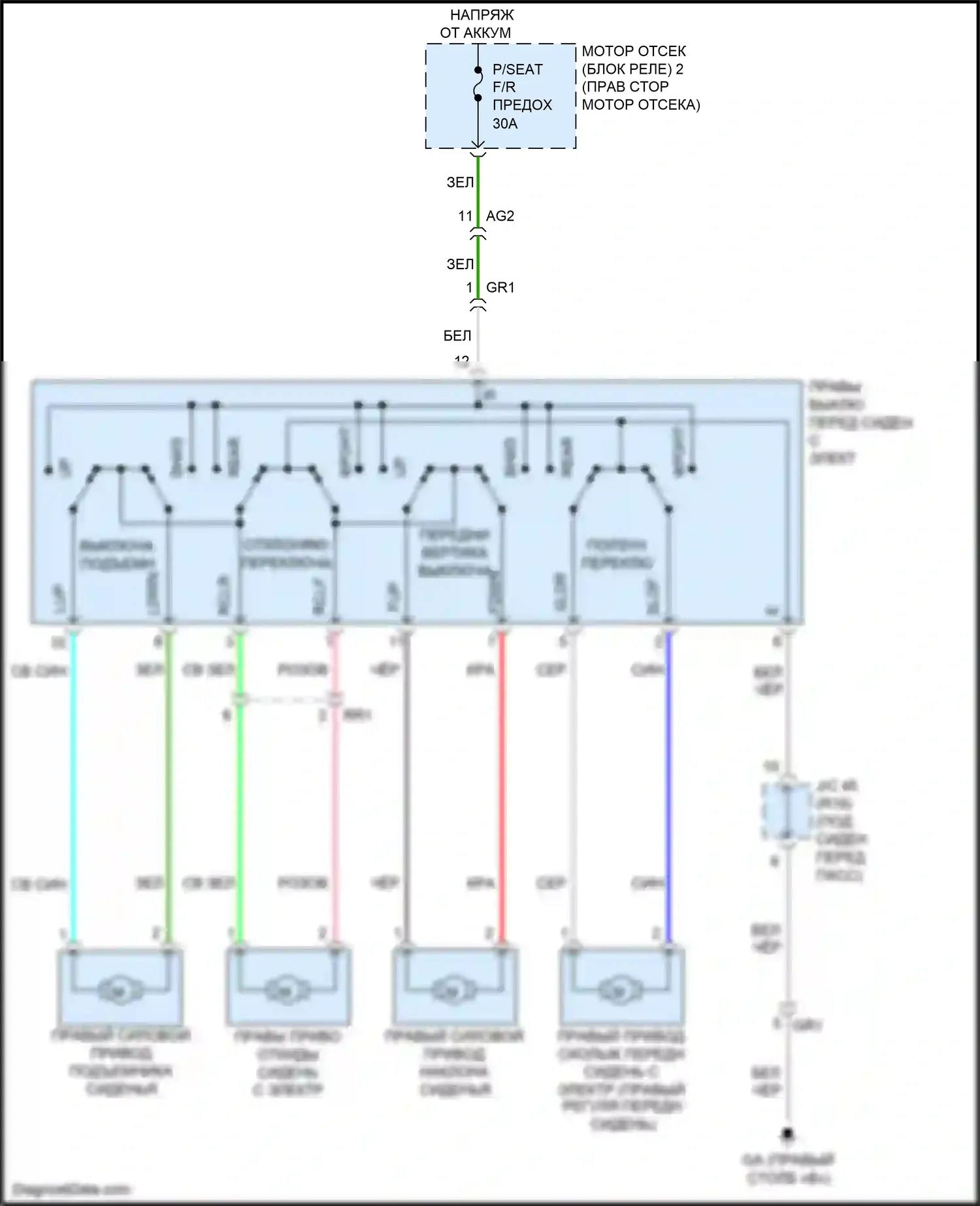 NX Lexus AZ20 (2021-2024): Электросхема сиденья питания для пассажиров 