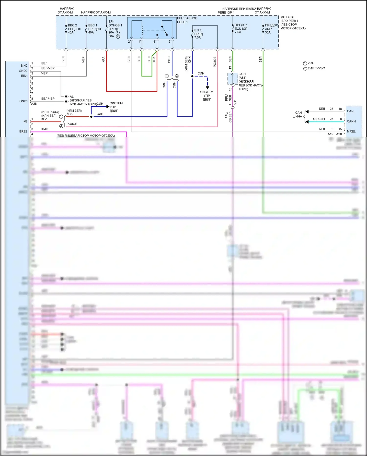 NX Lexus AZ20 (2021-2024): Электросхема включения и выключения (1 из 2) 