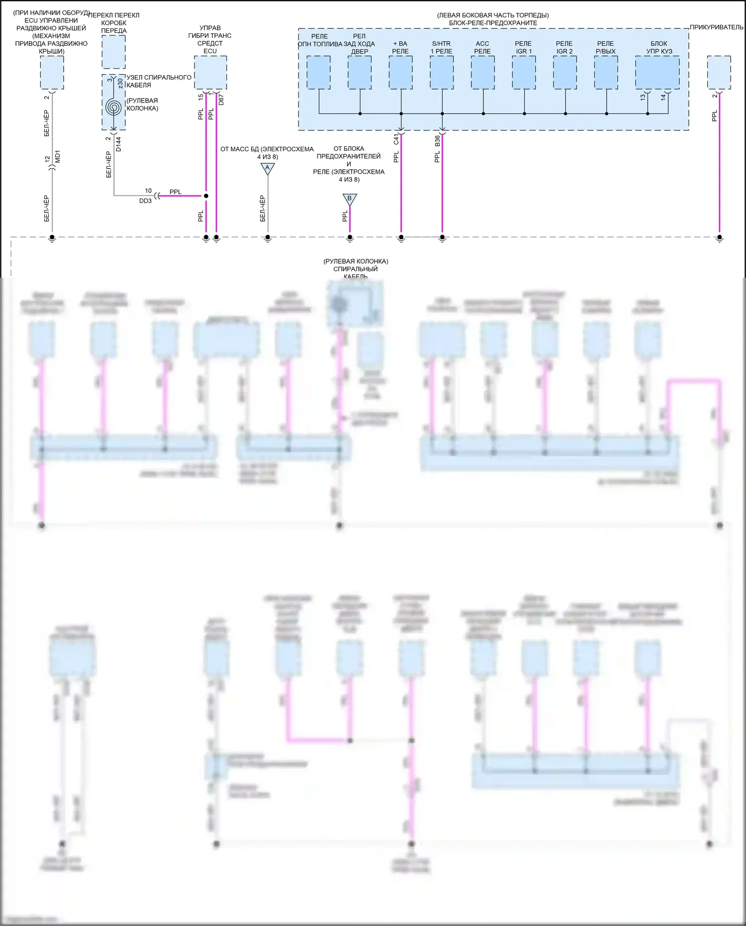 NX Lexus AZ20 (2021-2024): Электросхема разводки массы (5 из 8) 