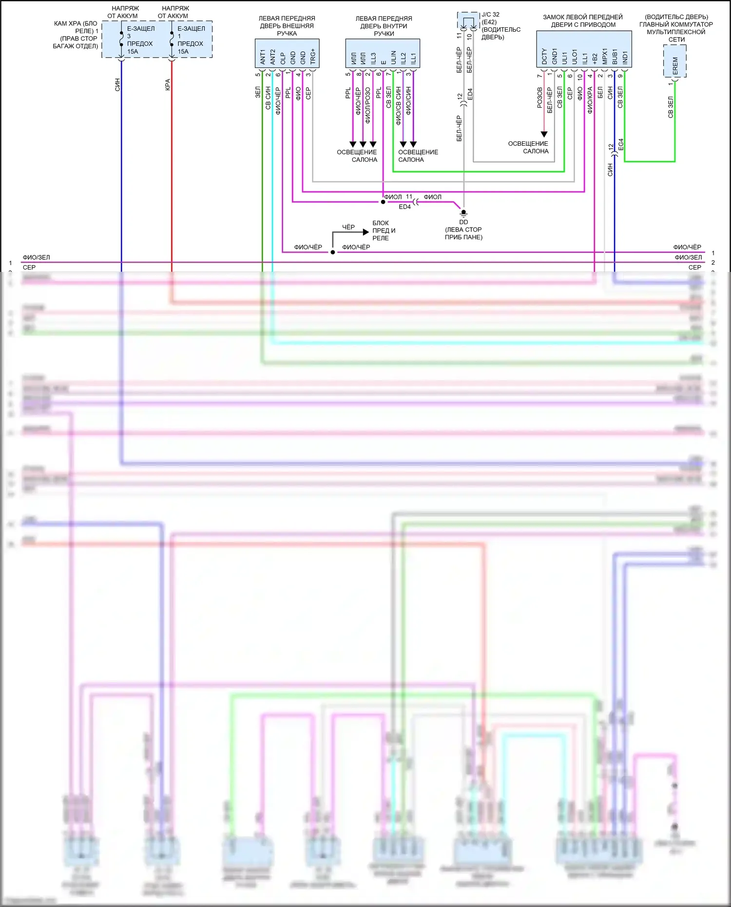 NX Lexus AZ20 (2021-2024): Электросхема центрального замка (5 из 8) 