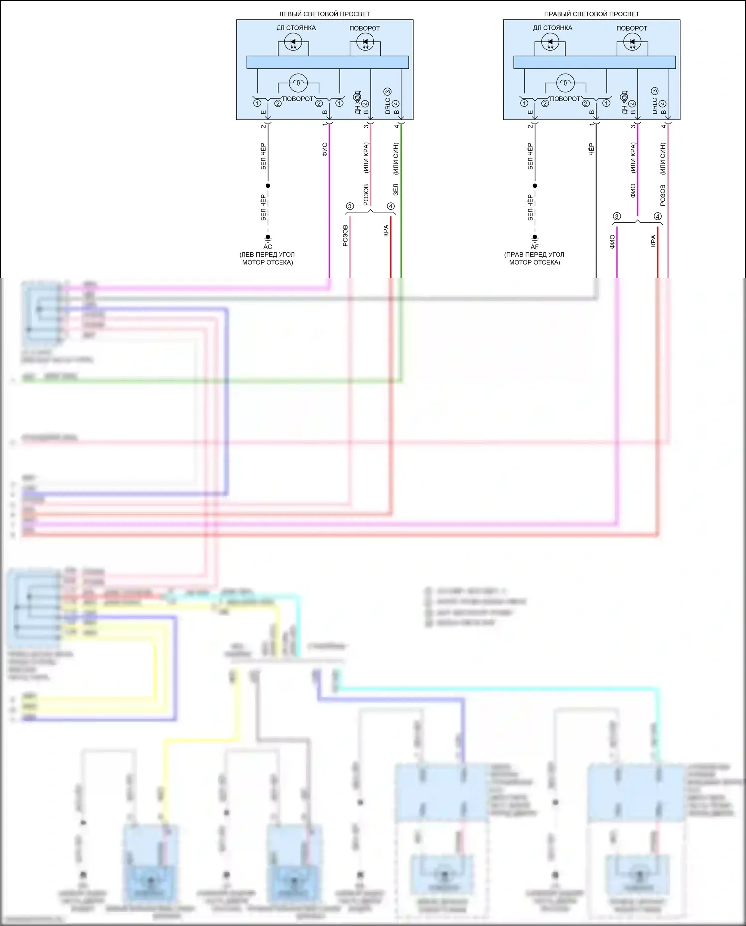 NX Lexus Z10 рестайлинг (2017-2021): Электросхема фар и фонарей (5 из 5) 