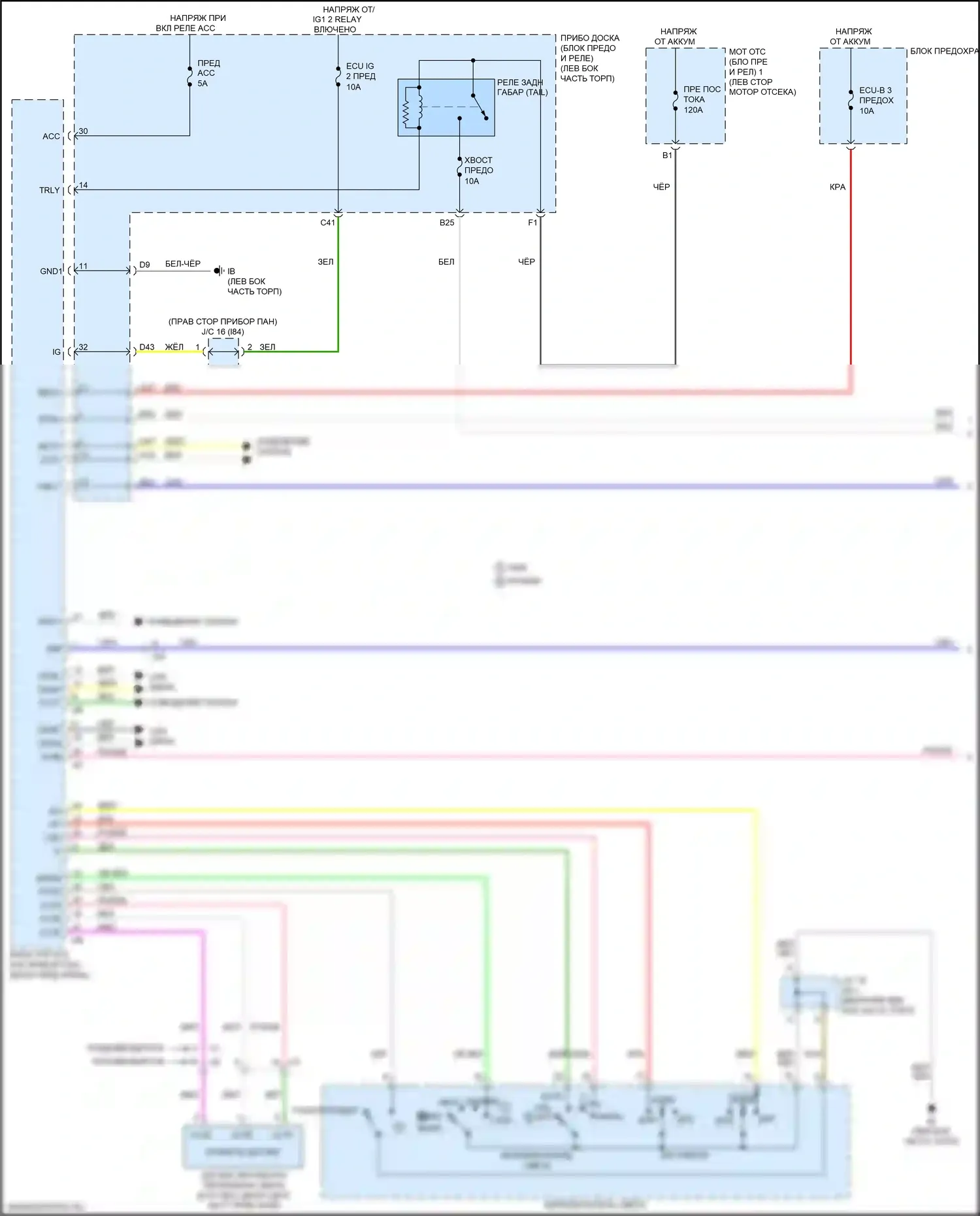 NX Lexus Z10 рестайлинг (2017-2021): Электросхема фар, с уровнем дальнего света фар (1 из 3) 