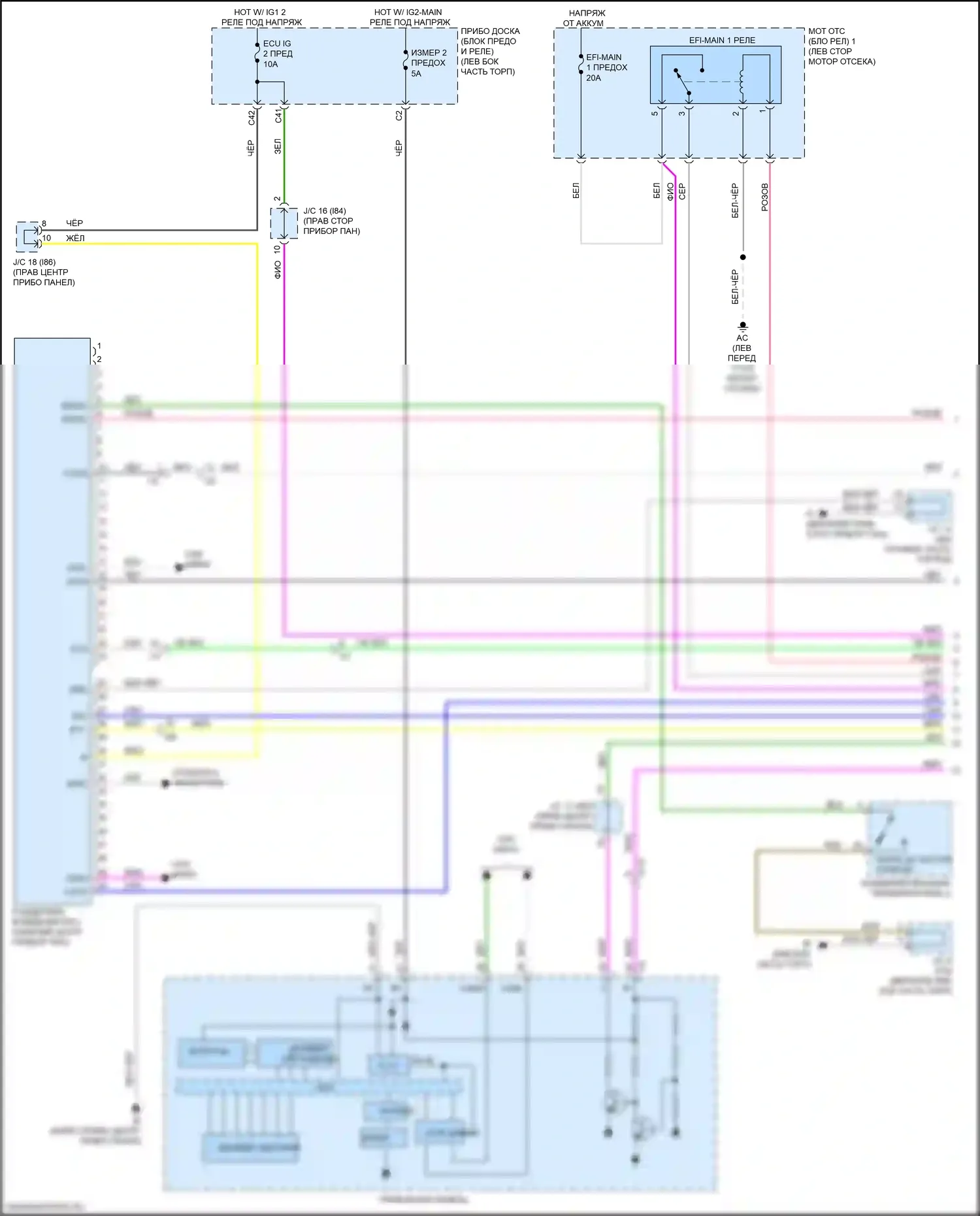 NX Lexus Z10 рестайлинг (2017-2021): Электросхема круиз-контроля, ранний выпуск с динамическим радиолокационным управлением (1 из 3) 