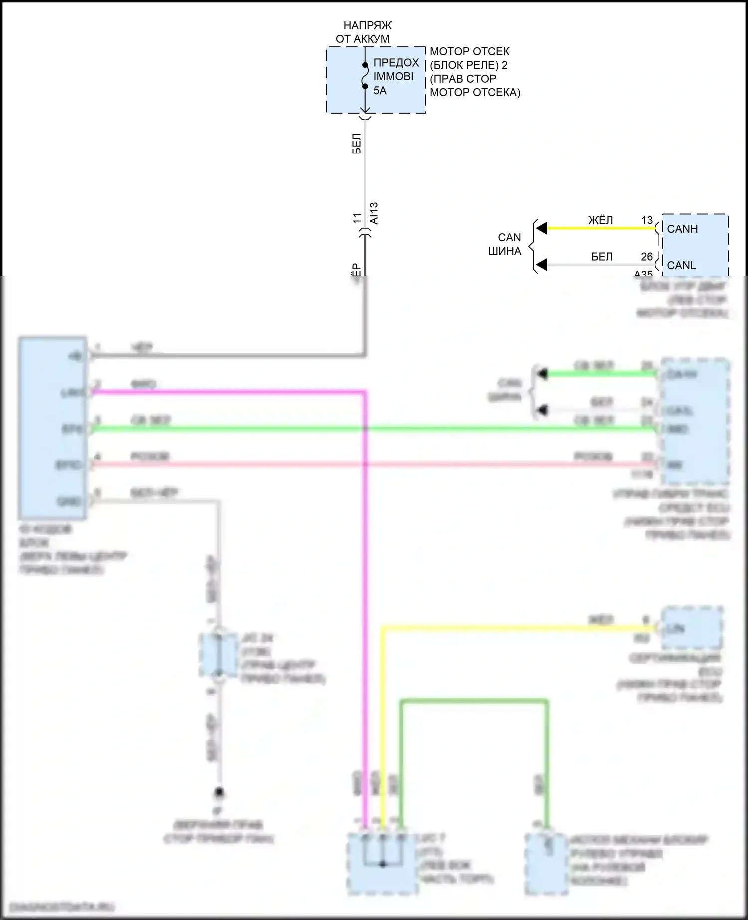 NX Lexus Z10 рестайлинг (2017-2021): Электросхема иммобилайзера 