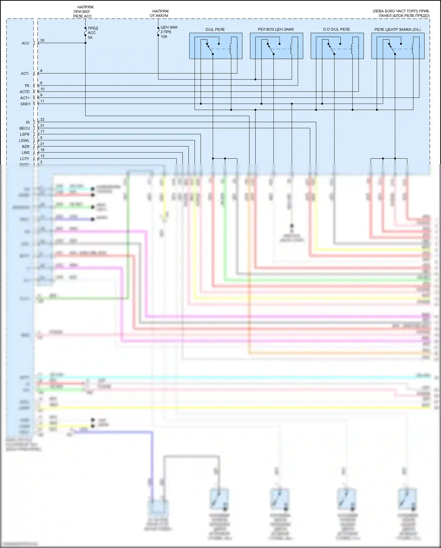 NX Lexus Z10 рестайлинг (2017-2021): Электросхема центрального замка (1 из 7) 