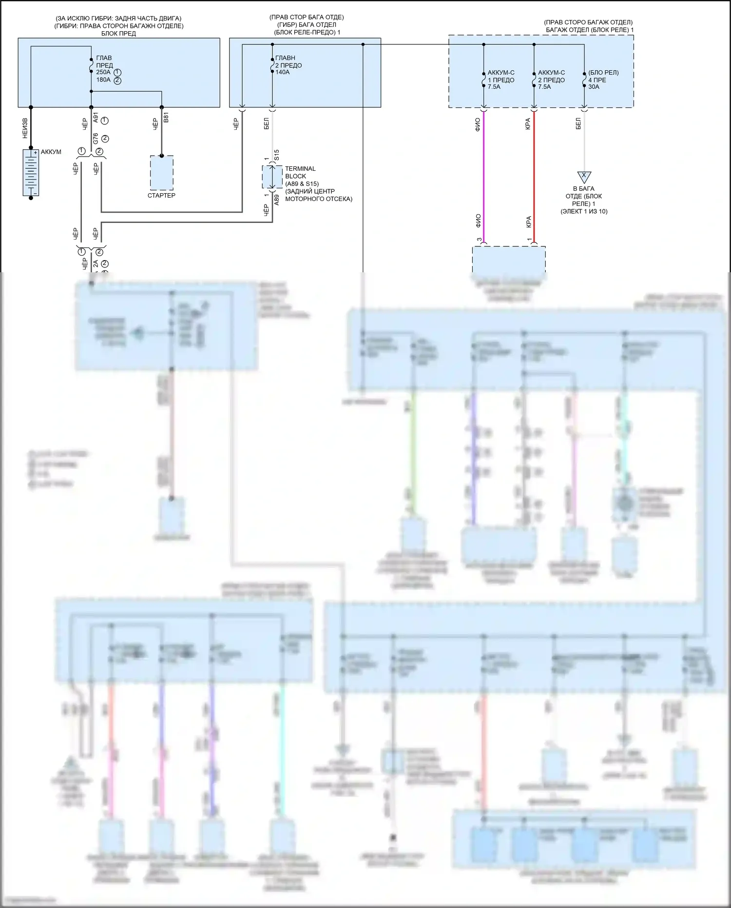 NX Lexus Z10 (2014-2017): Электросхема блока предохранителей реле (1 из 10) 