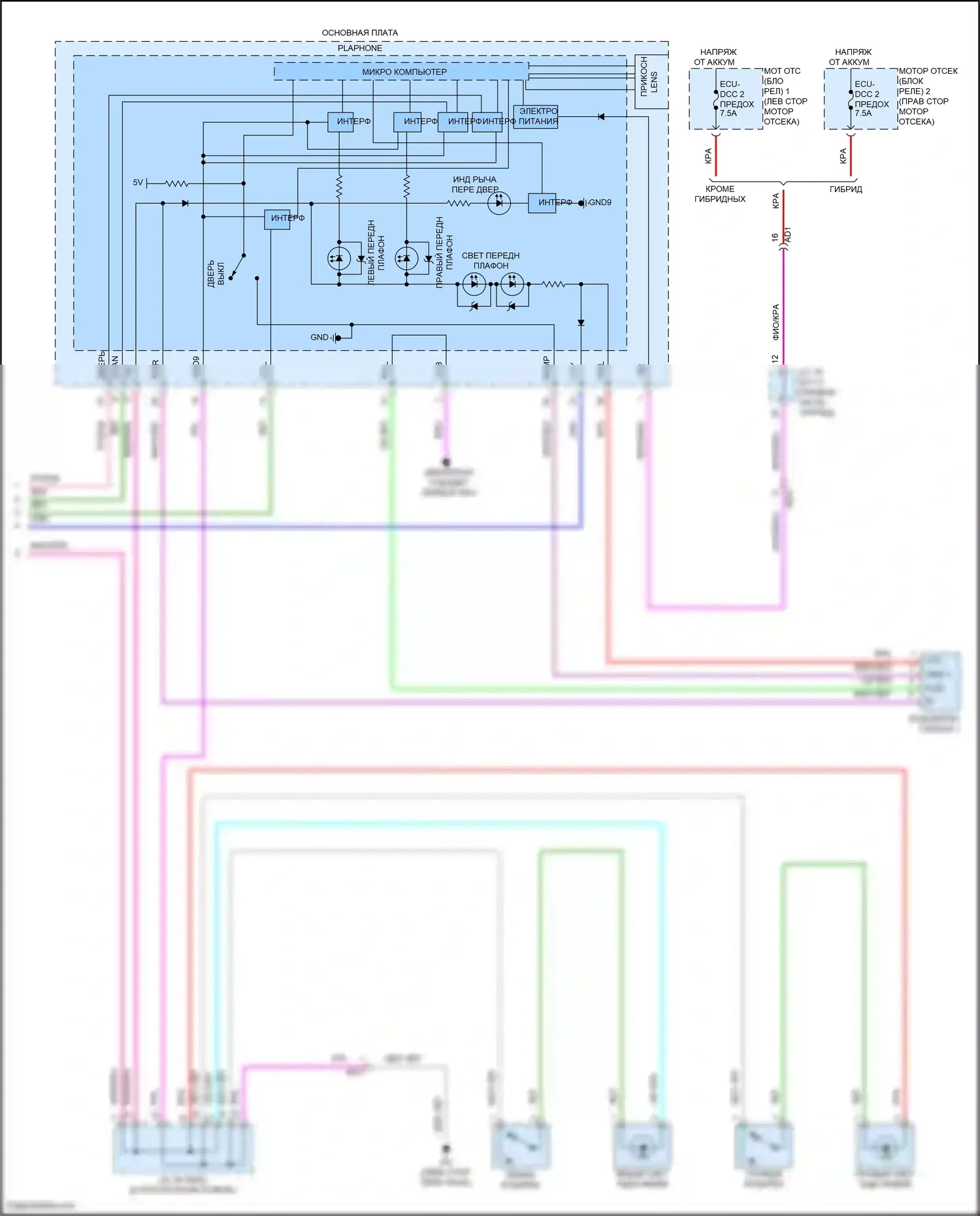 NX Lexus Z10 (2014-2017): Электросхема освещения салона (7 из 7) 