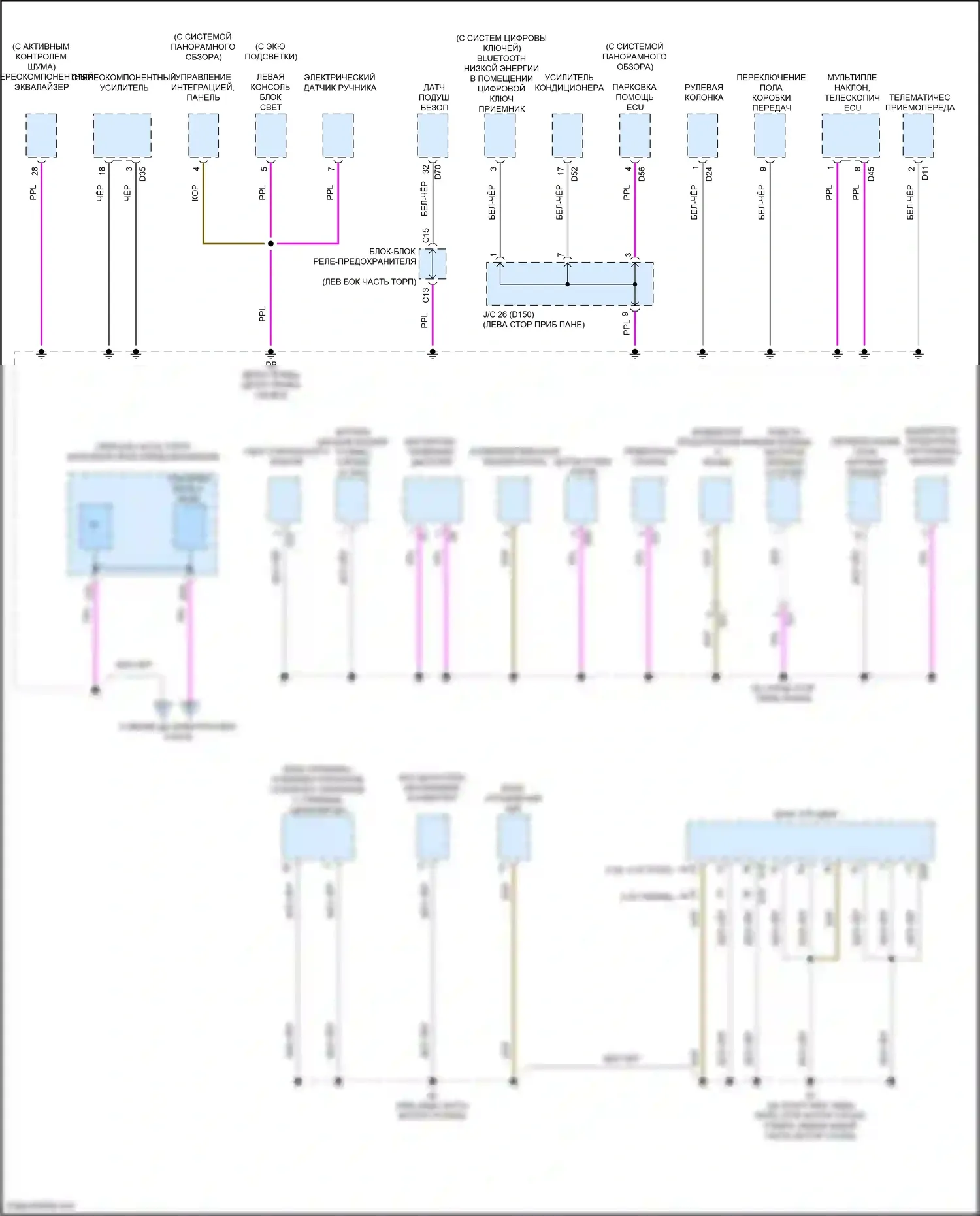 NX Lexus Z10 (2014-2017): Электросхема разводки массы (5 из 8) 