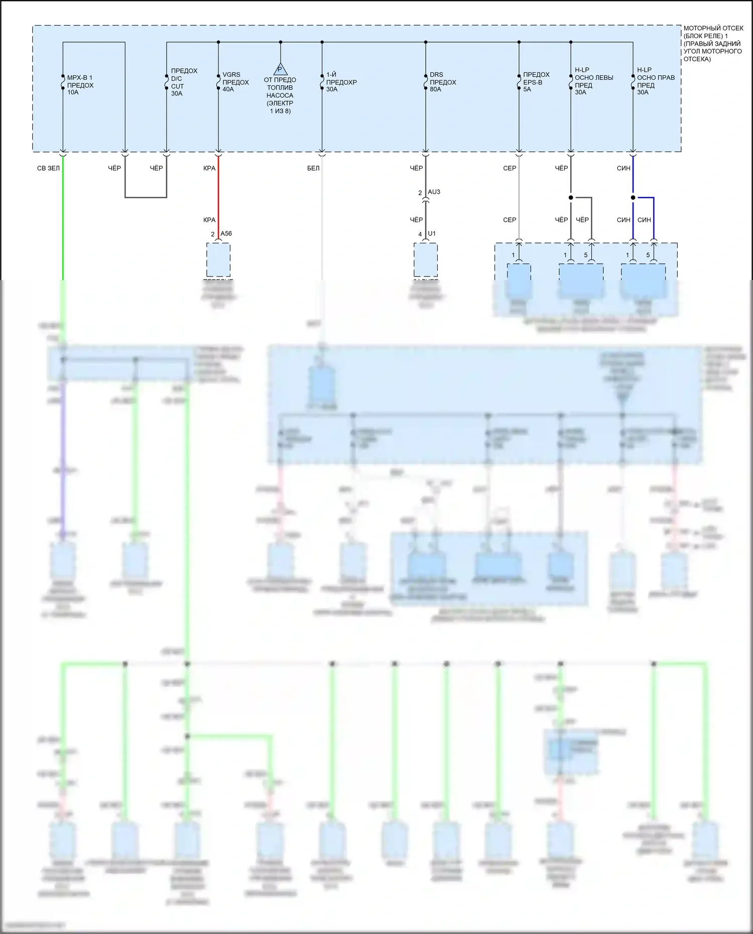 RC F Lexus I рестайлинг (2018-2024): Электросхема блока предохранителей реле (2 из 8) 