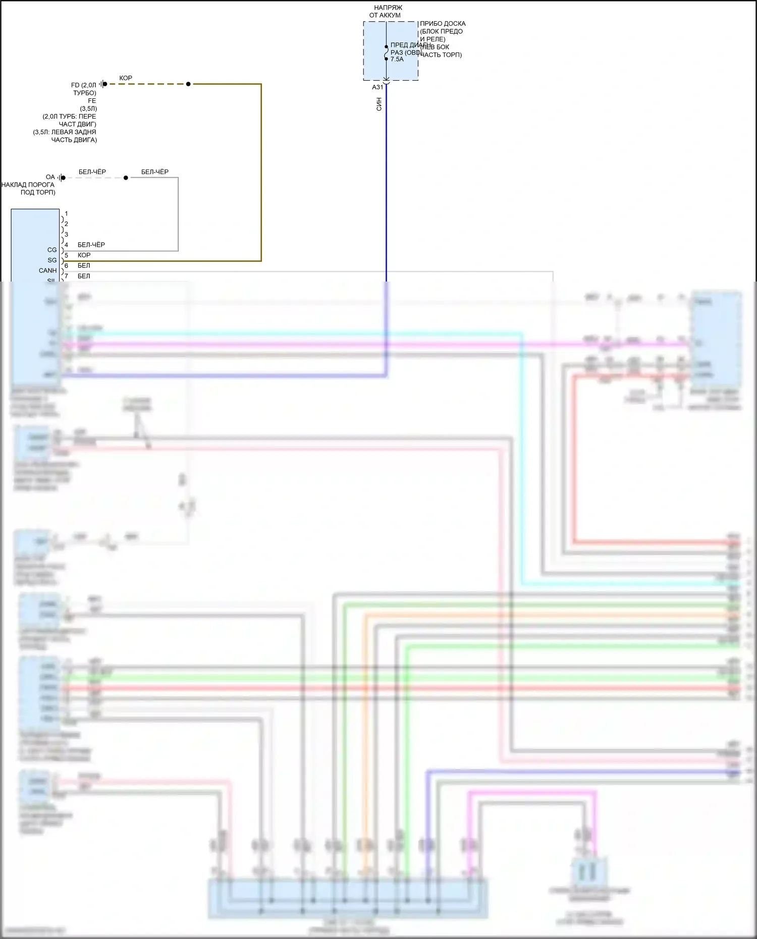 RC F Lexus I рестайлинг (2018-2024): Can шина электросхема (1 из 4) 