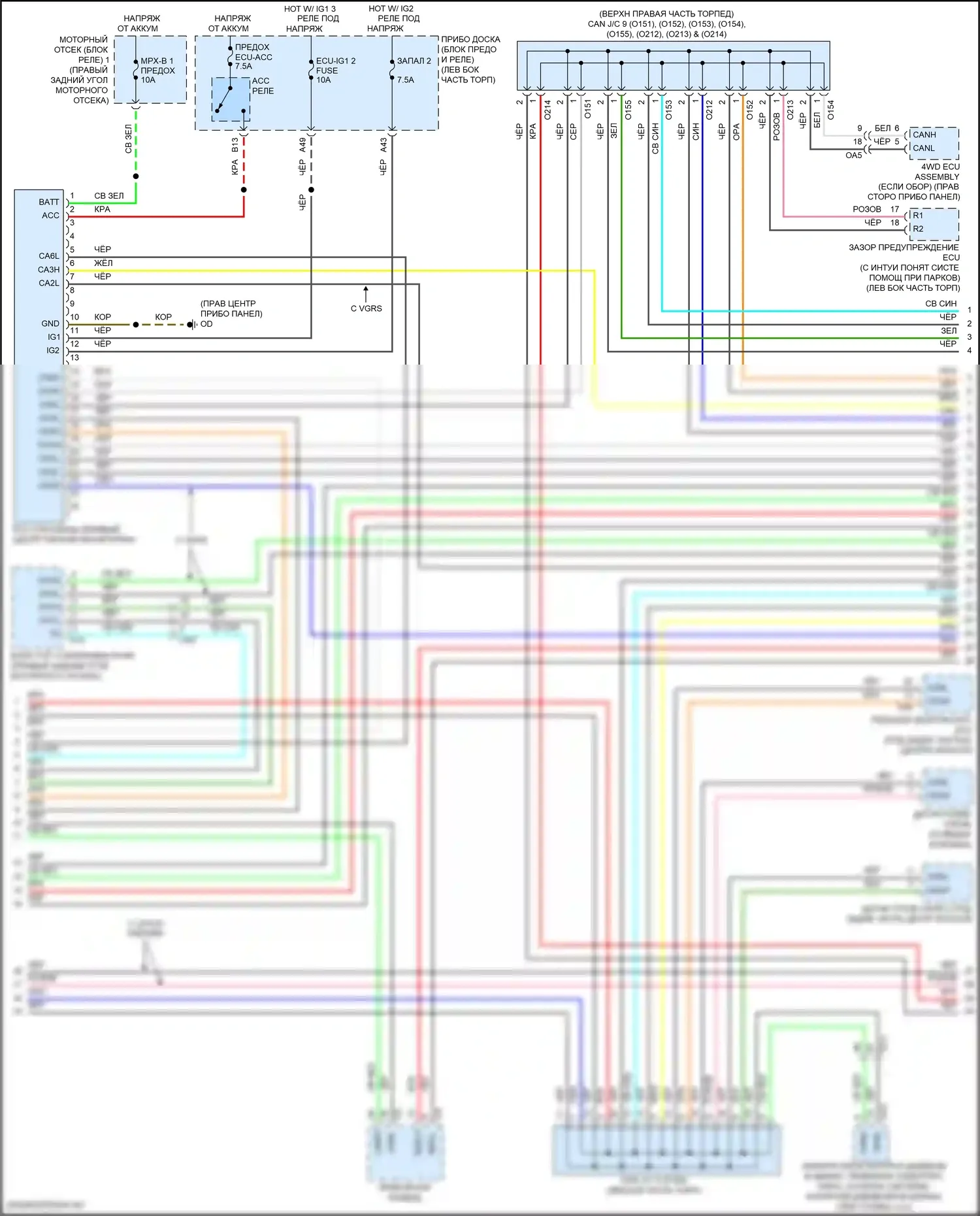 RC F Lexus I рестайлинг (2018-2024): Can шина электросхема (2 из 4) 