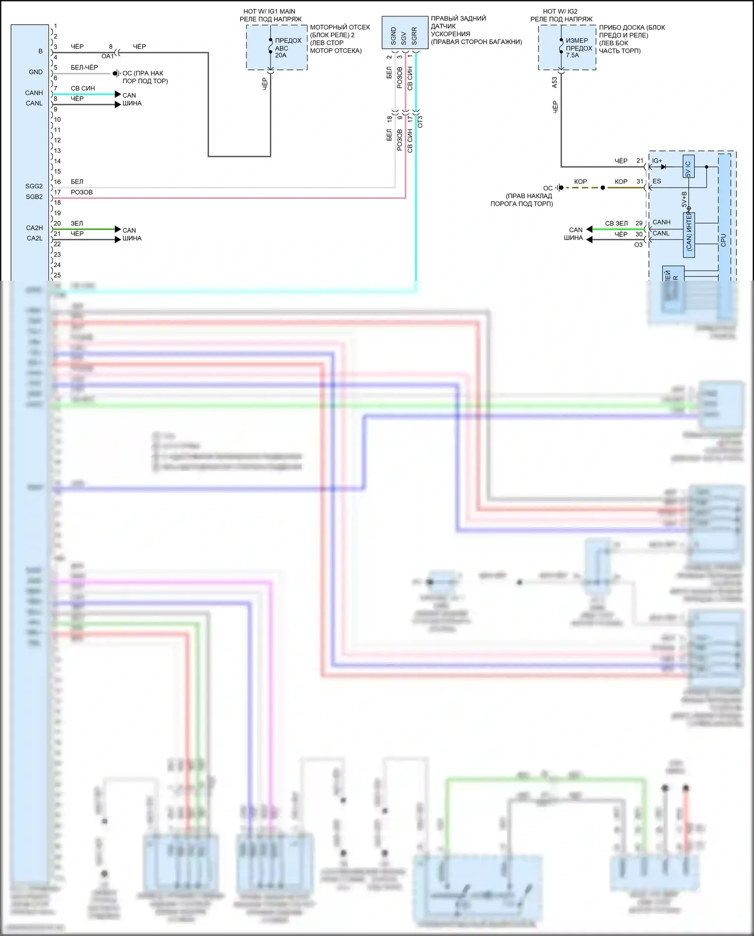 RC F Lexus I рестайлинг (2018-2024): Электросхема электронной подвески 