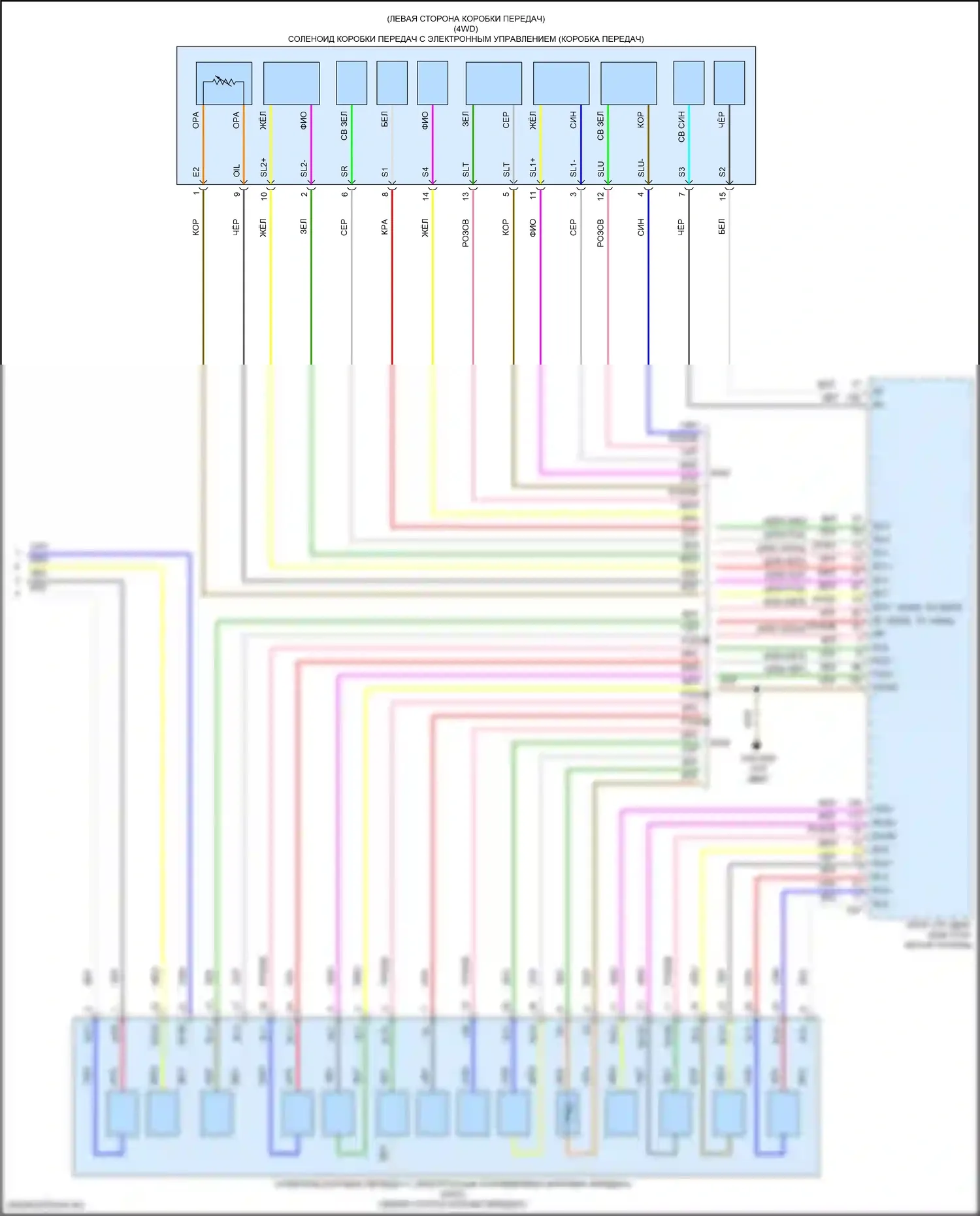RC F Lexus I рестайлинг (2018-2024): 3.5l, электросхема соединений автоматической коробки передач (4 из 4) 
