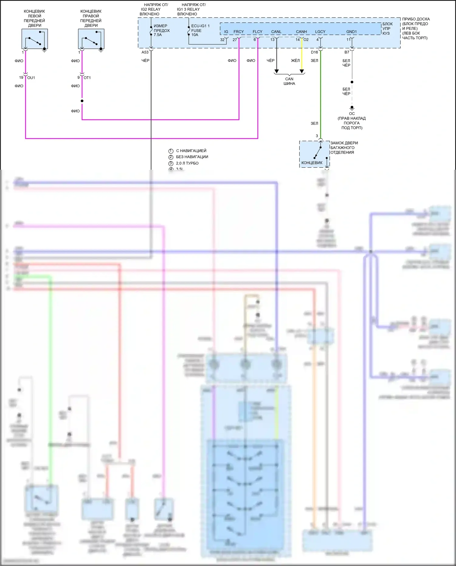 RC F Lexus I рестайлинг (2018-2024): Электросхема приборной панели (2 из 2) 