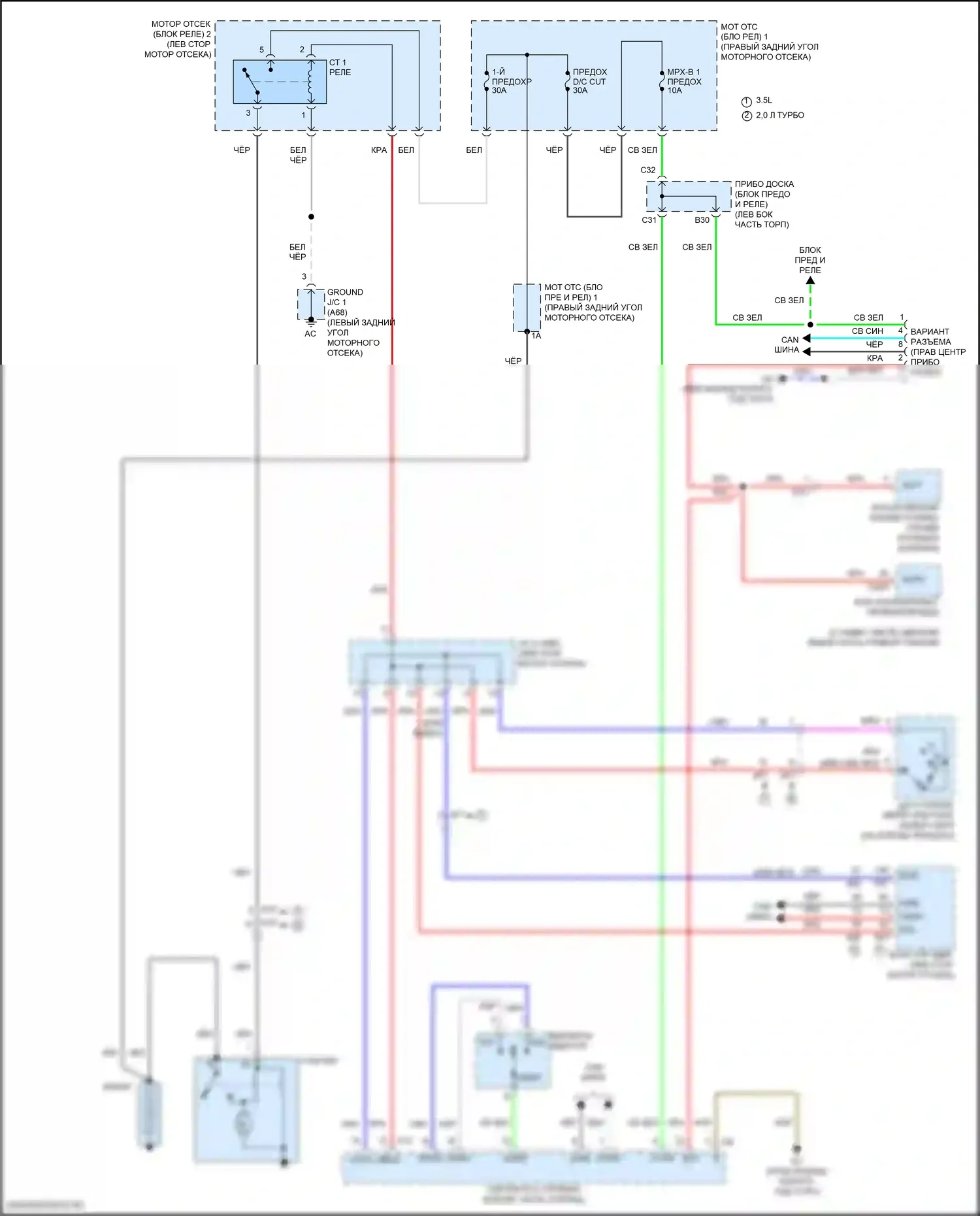 RC F Lexus I рестайлинг (2018-2024): Электросхема стартера 