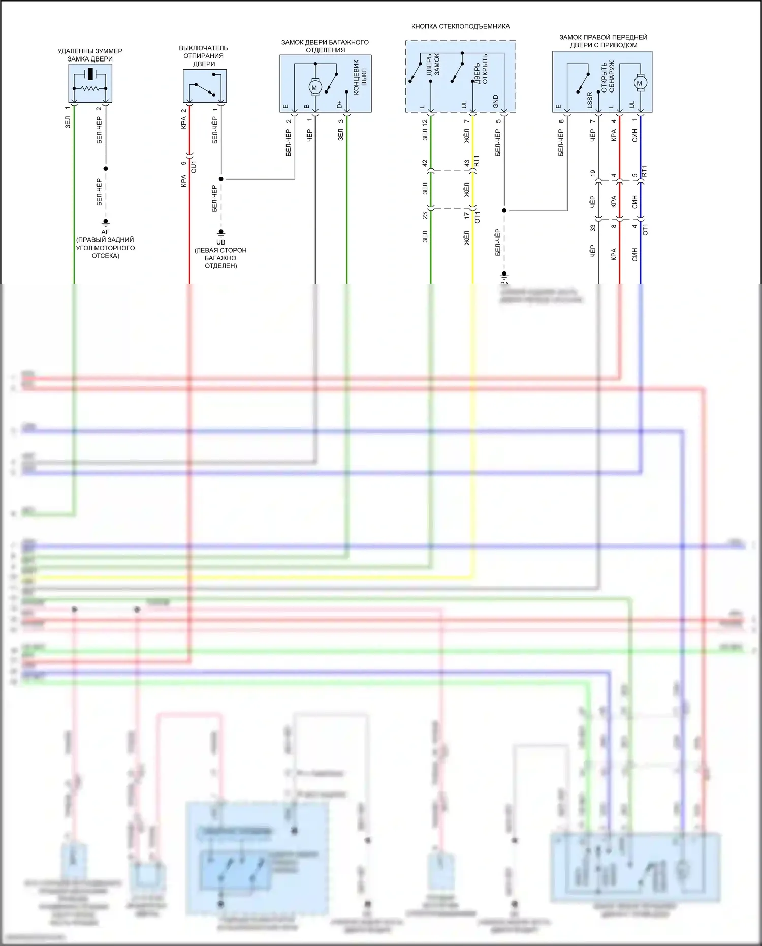 RC F Lexus I рестайлинг (2018-2024): Электросхема центрального замка (2 из 6) 
