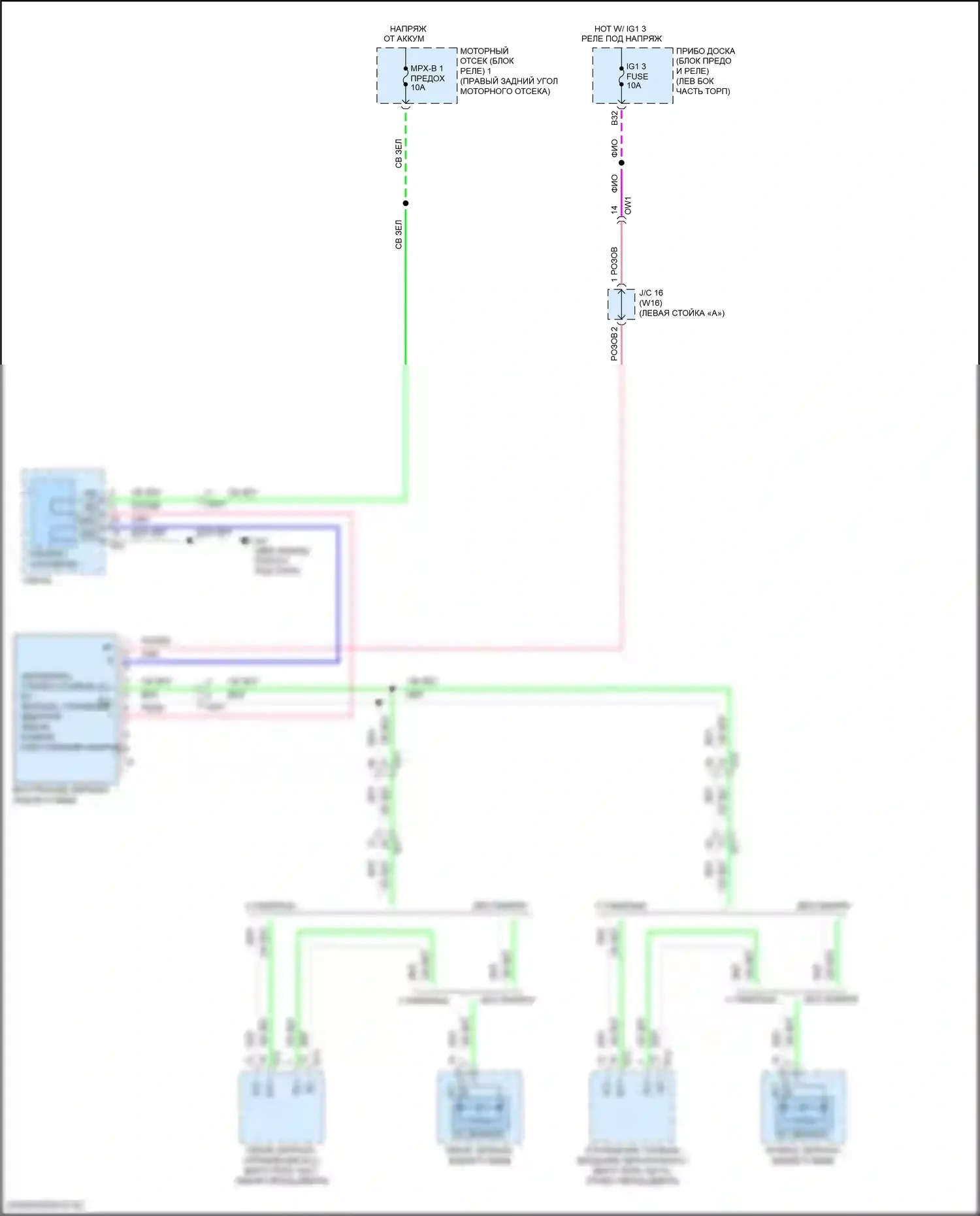 RC F Lexus I рестайлинг (2018-2024): Электросхема электрохромного зеркала 