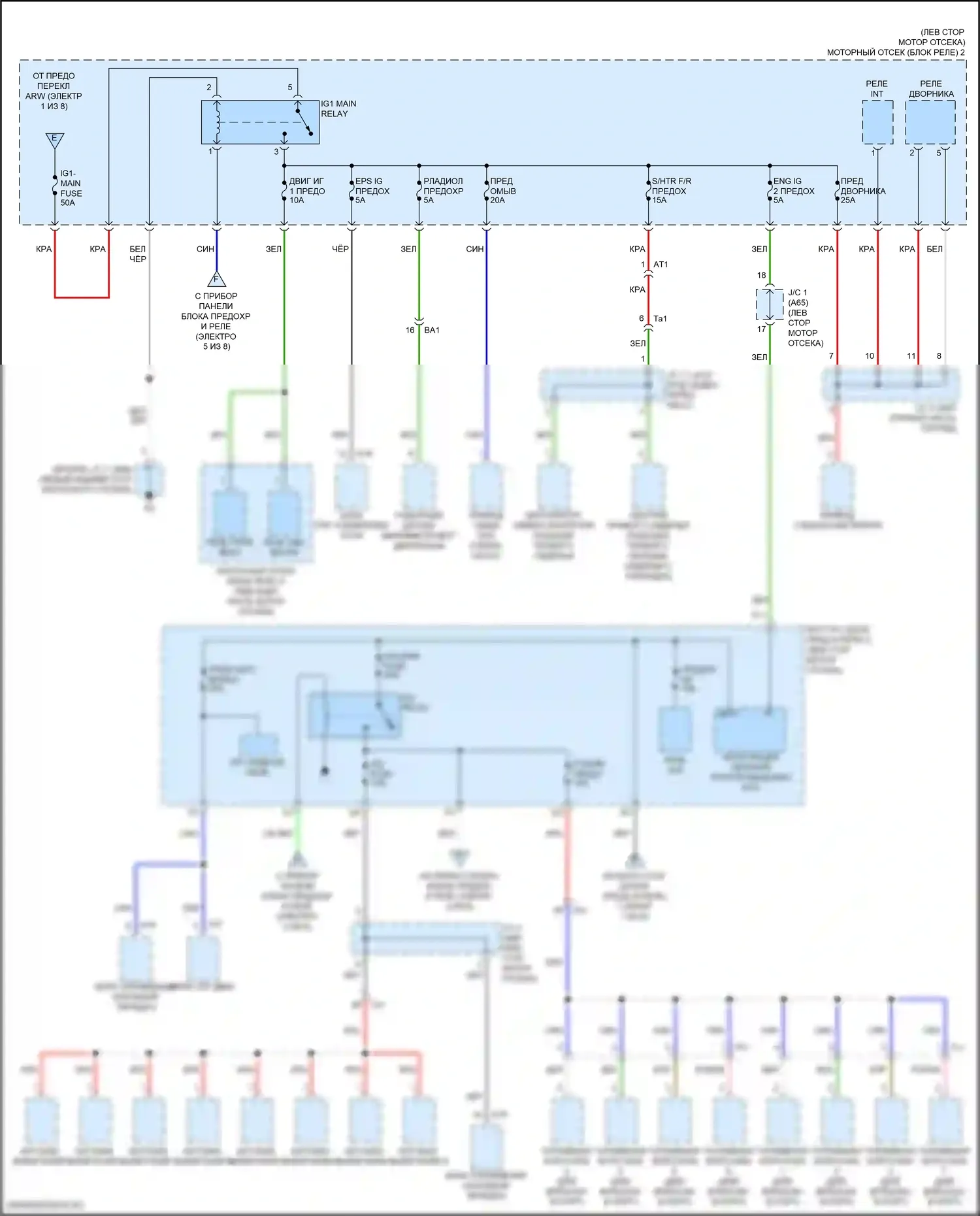 RC Lexus I рестайлинг (2018-2024): Электросхема блока предохранителей реле (3 из 8) 