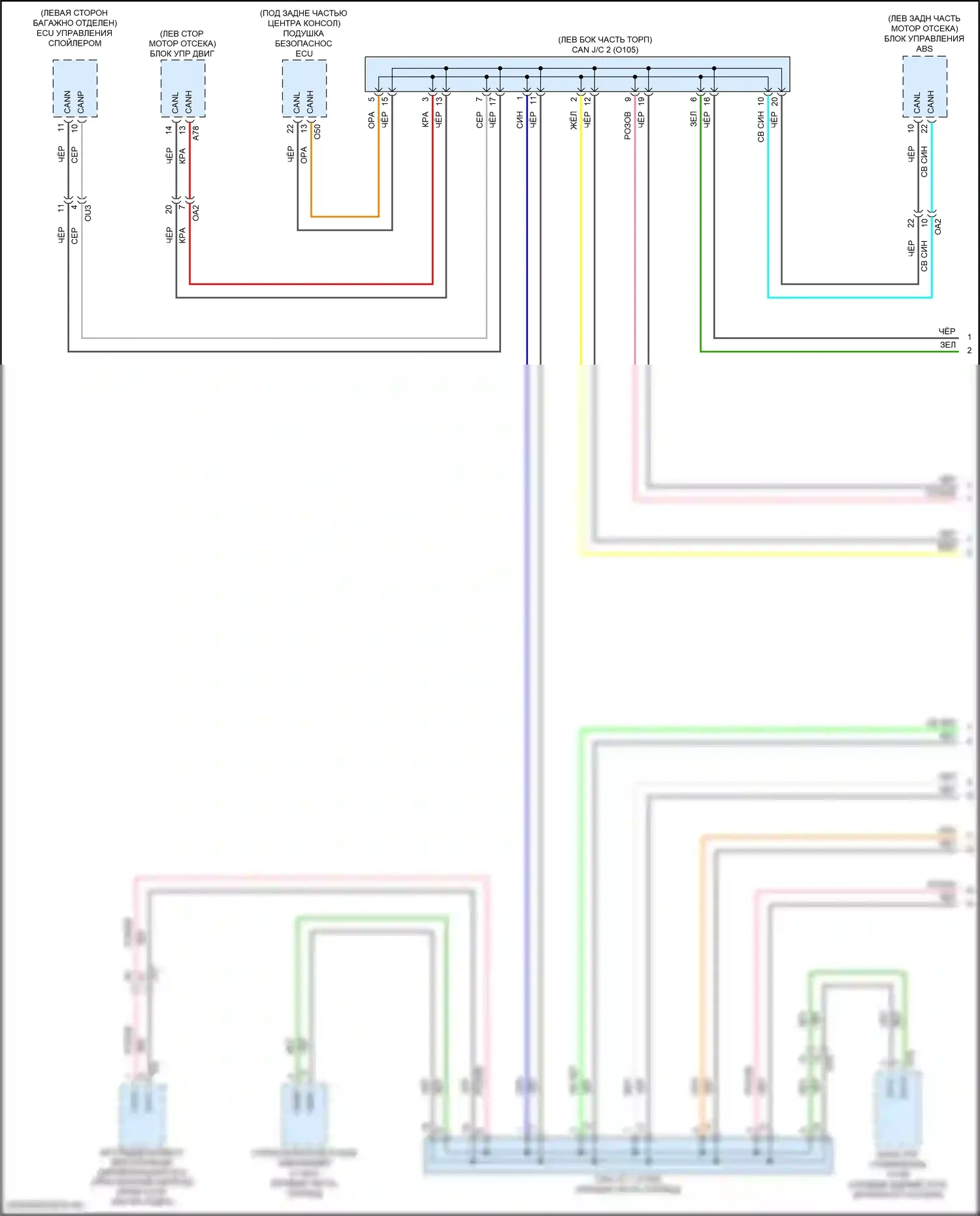 RC Lexus I рестайлинг (2018-2024): Электросхема эбу кузова (3 из 4) 