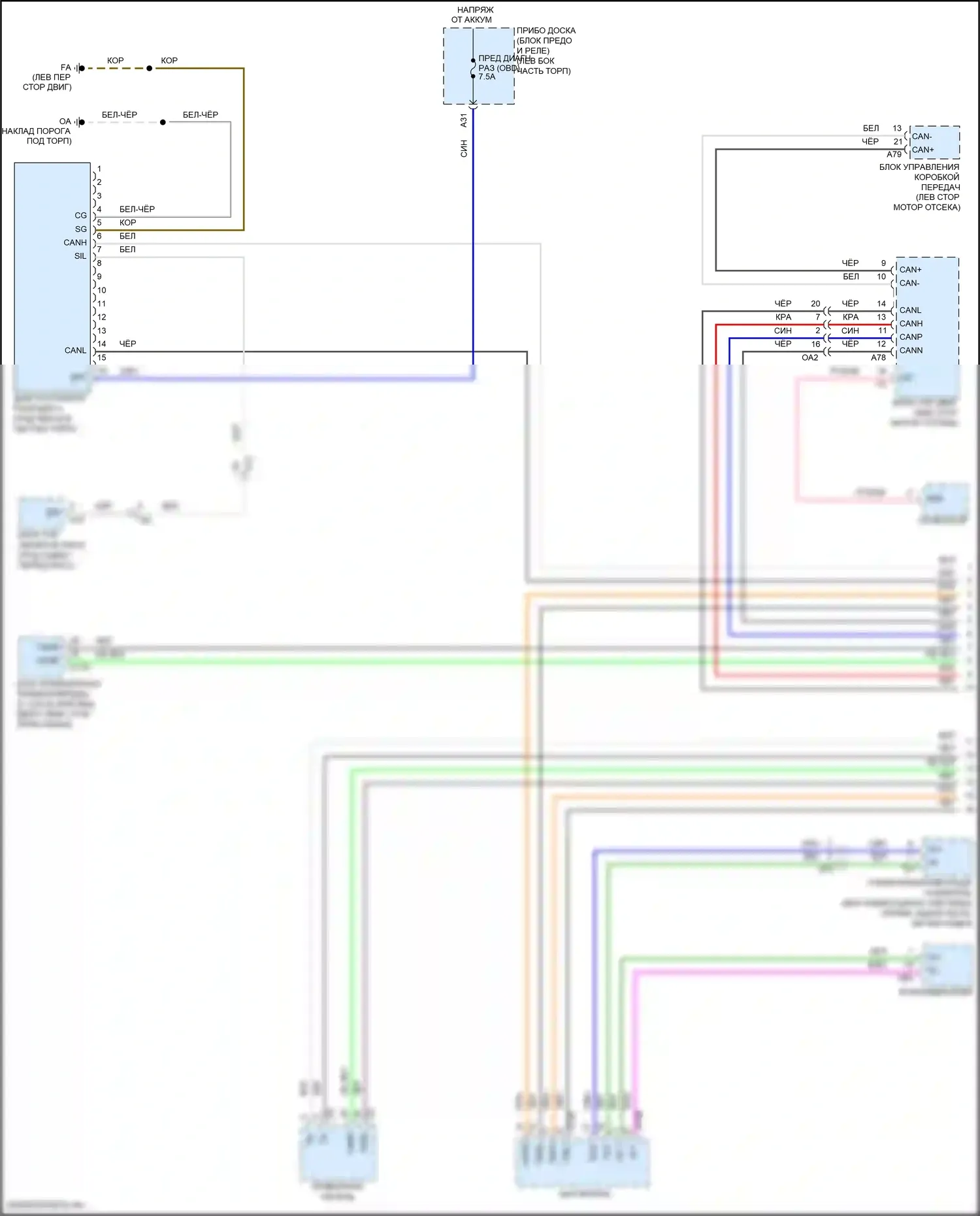 RC Lexus I рестайлинг (2018-2024): Can шина электросхема (1 из 4) 