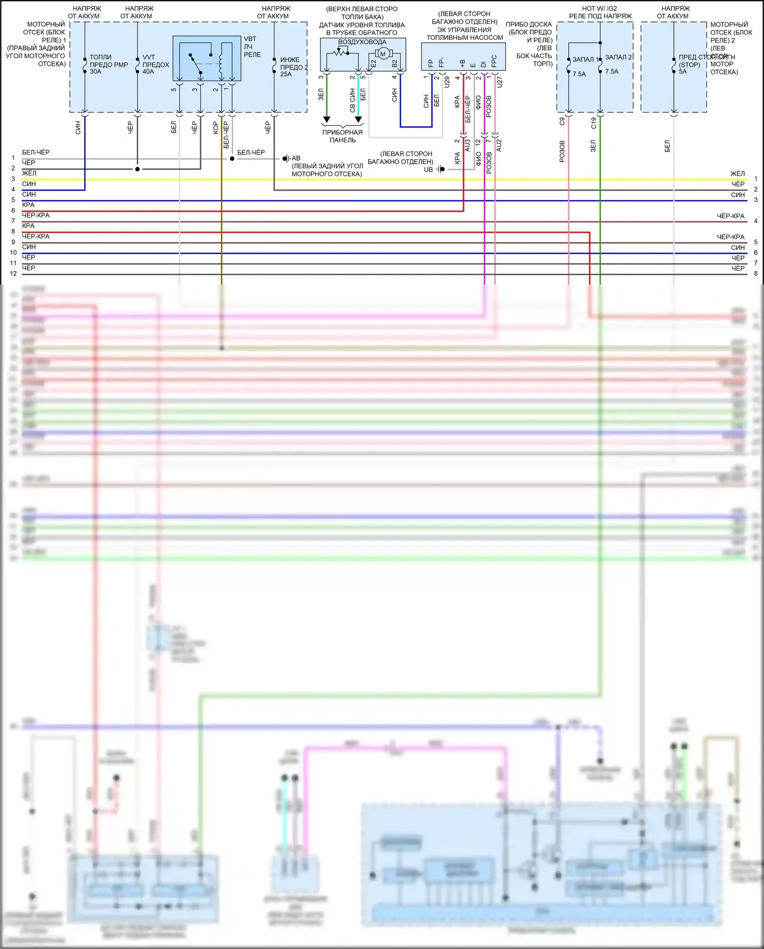 RC Lexus I рестайлинг (2018-2024): Электросхема двигателя 5.0l (2 из 9) 