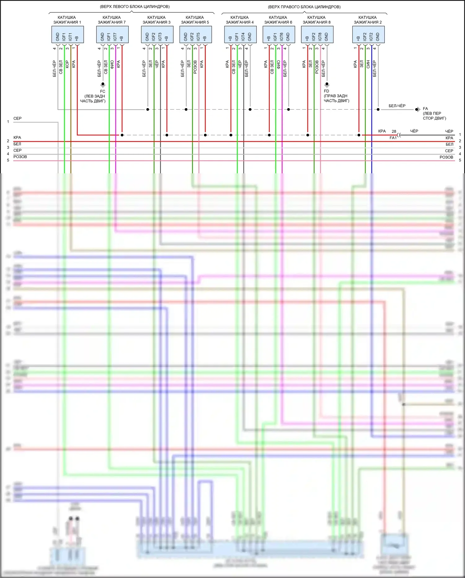 RC Lexus I рестайлинг (2018-2024): Электросхема двигателя 5.0l (8 из 9) 