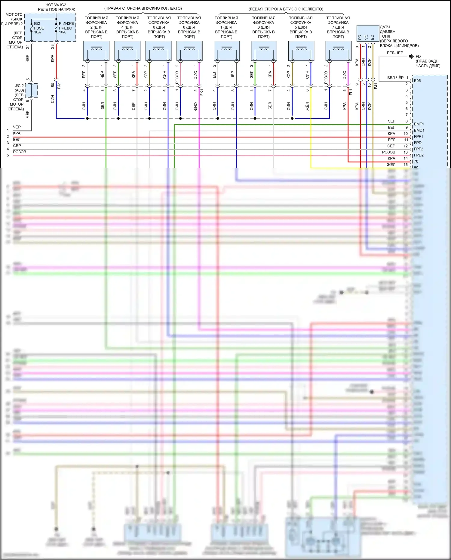 RC Lexus I рестайлинг (2018-2024): Электросхема двигателя 5.0l (9 из 9) 
