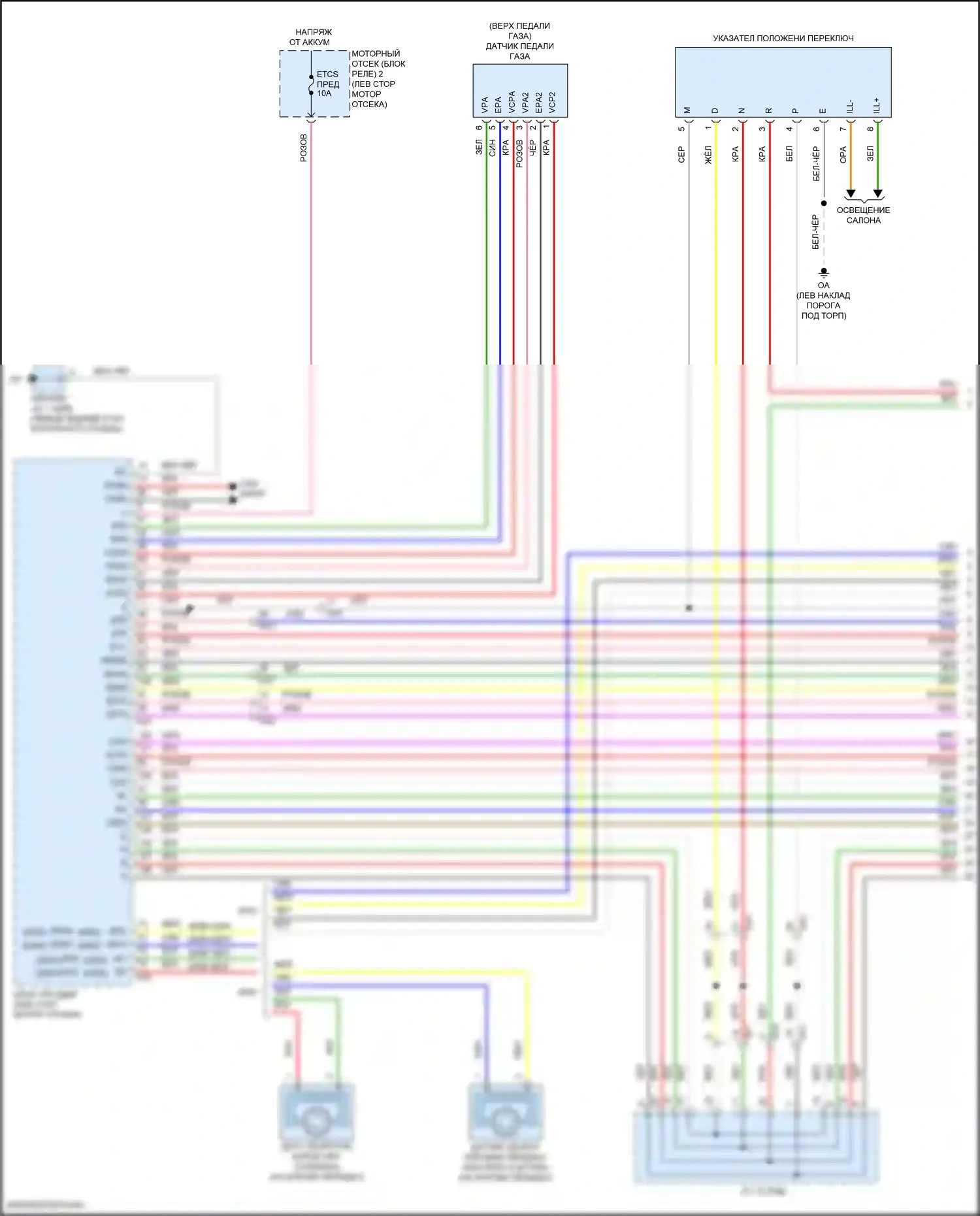 RC Lexus I рестайлинг (2018-2024): 3.5l, электросхема соединений автоматической коробки передач (1 из 4) 