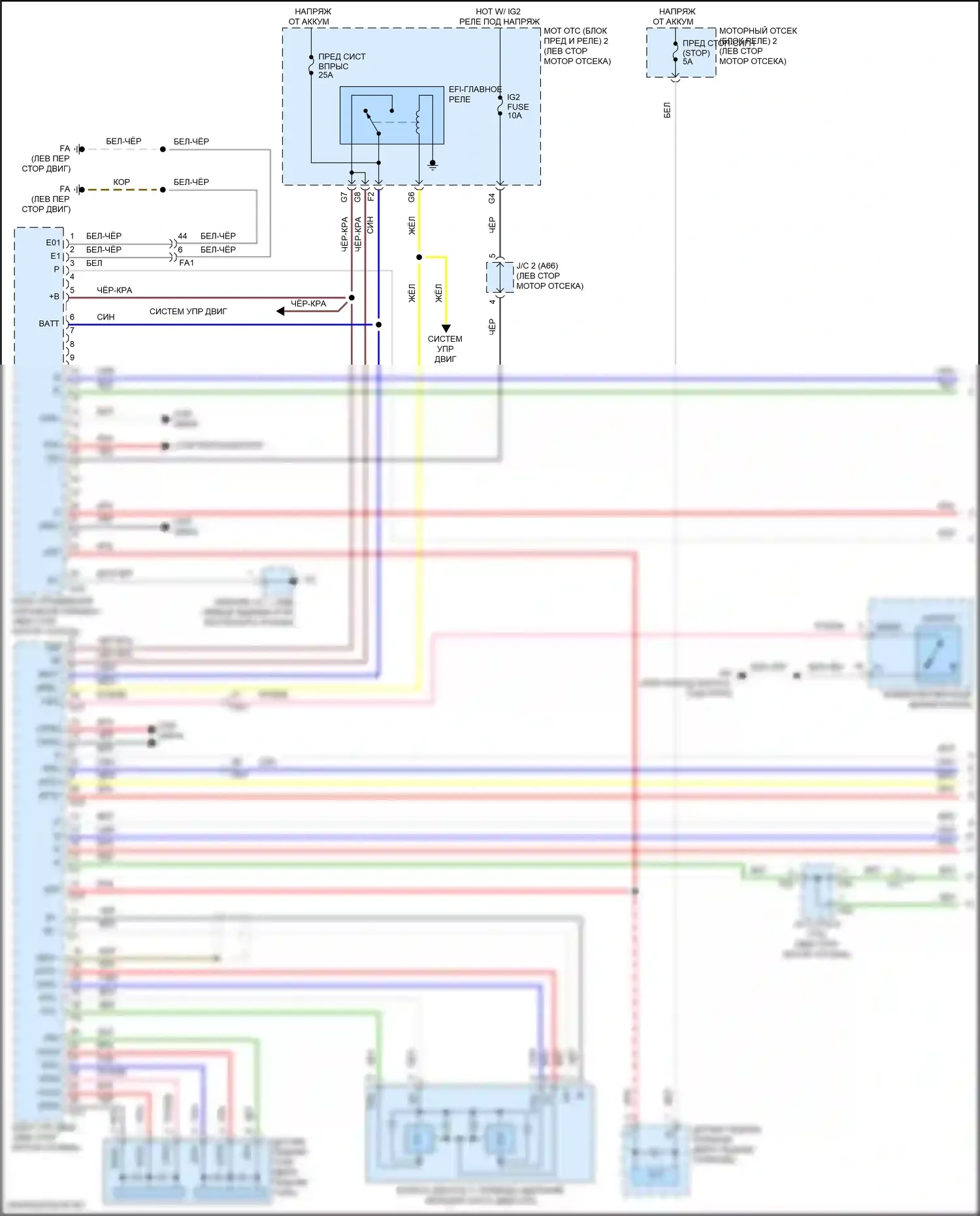 RC Lexus I рестайлинг (2018-2024): Электросхема автоматической коробки передач (1 из 3) 
