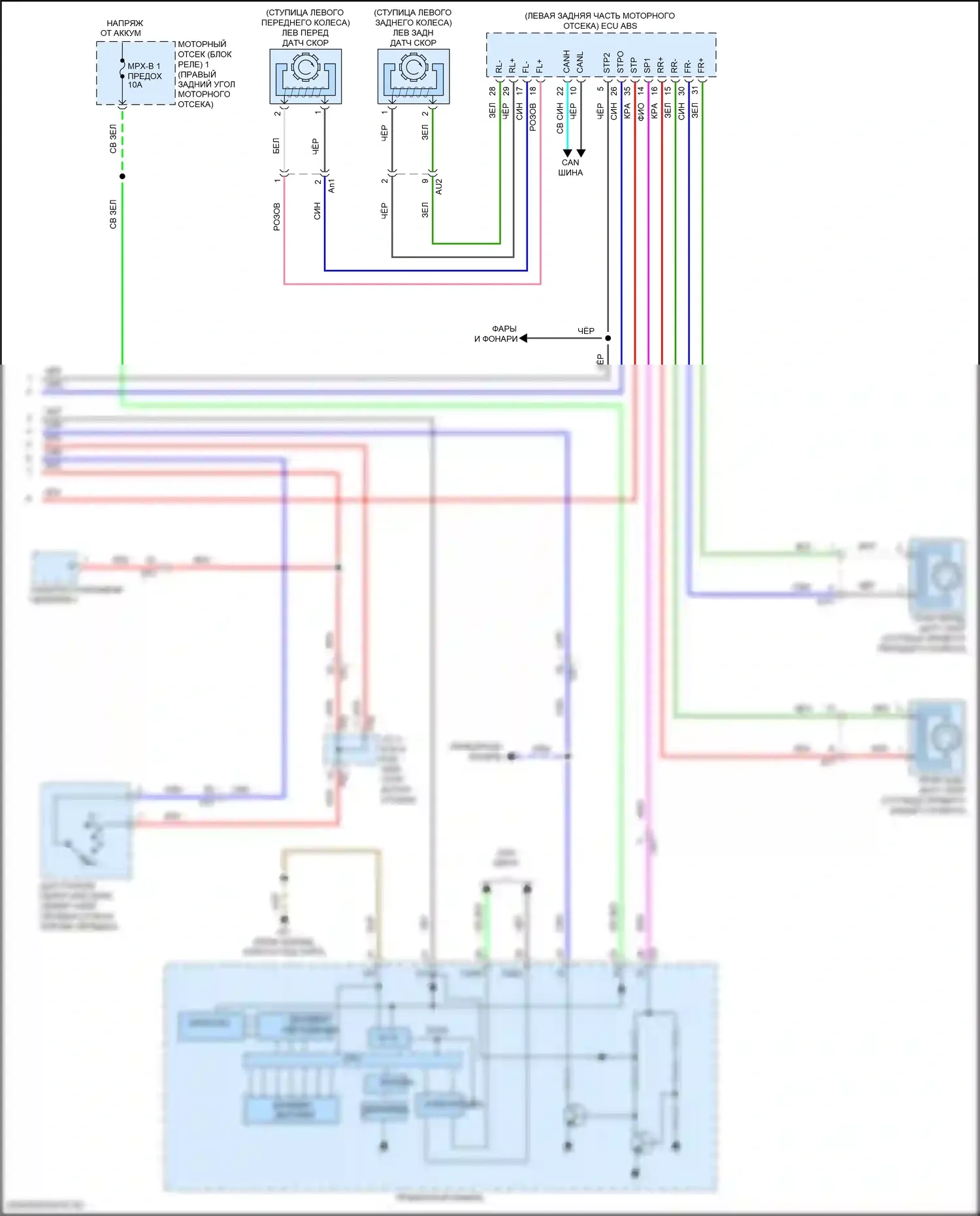 RC Lexus I рестайлинг (2018-2024): Электросхема круиз-контроля с динамическим радиолокационным управлением (3 из 3) 