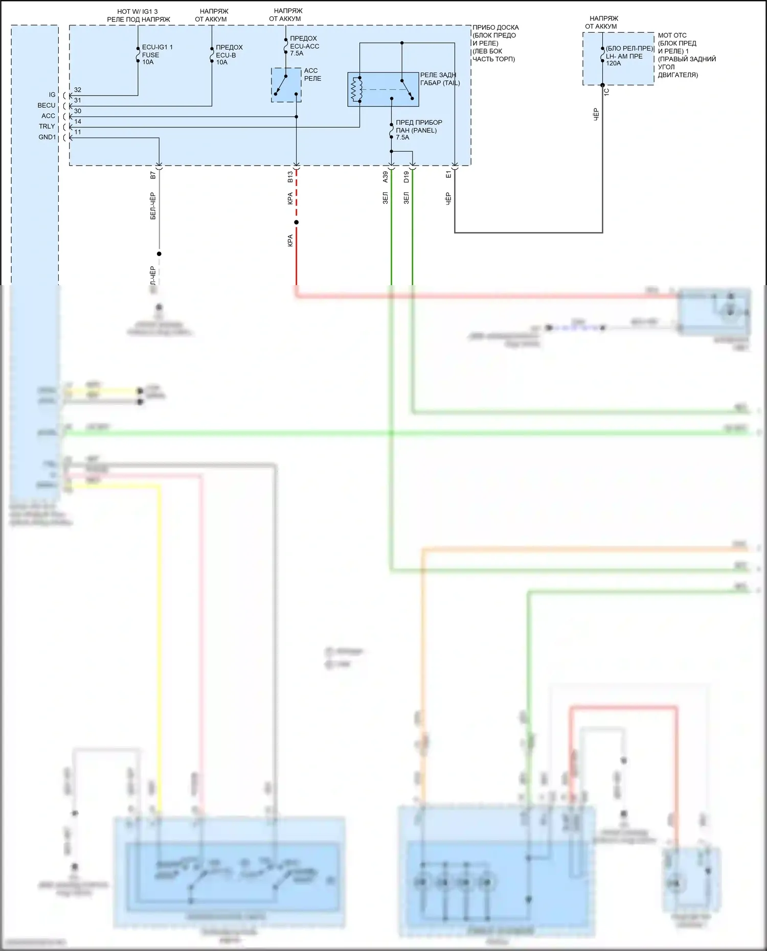 RC Lexus I рестайлинг (2018-2024): Электросхема подсветки приборной панели (1 из 4) 