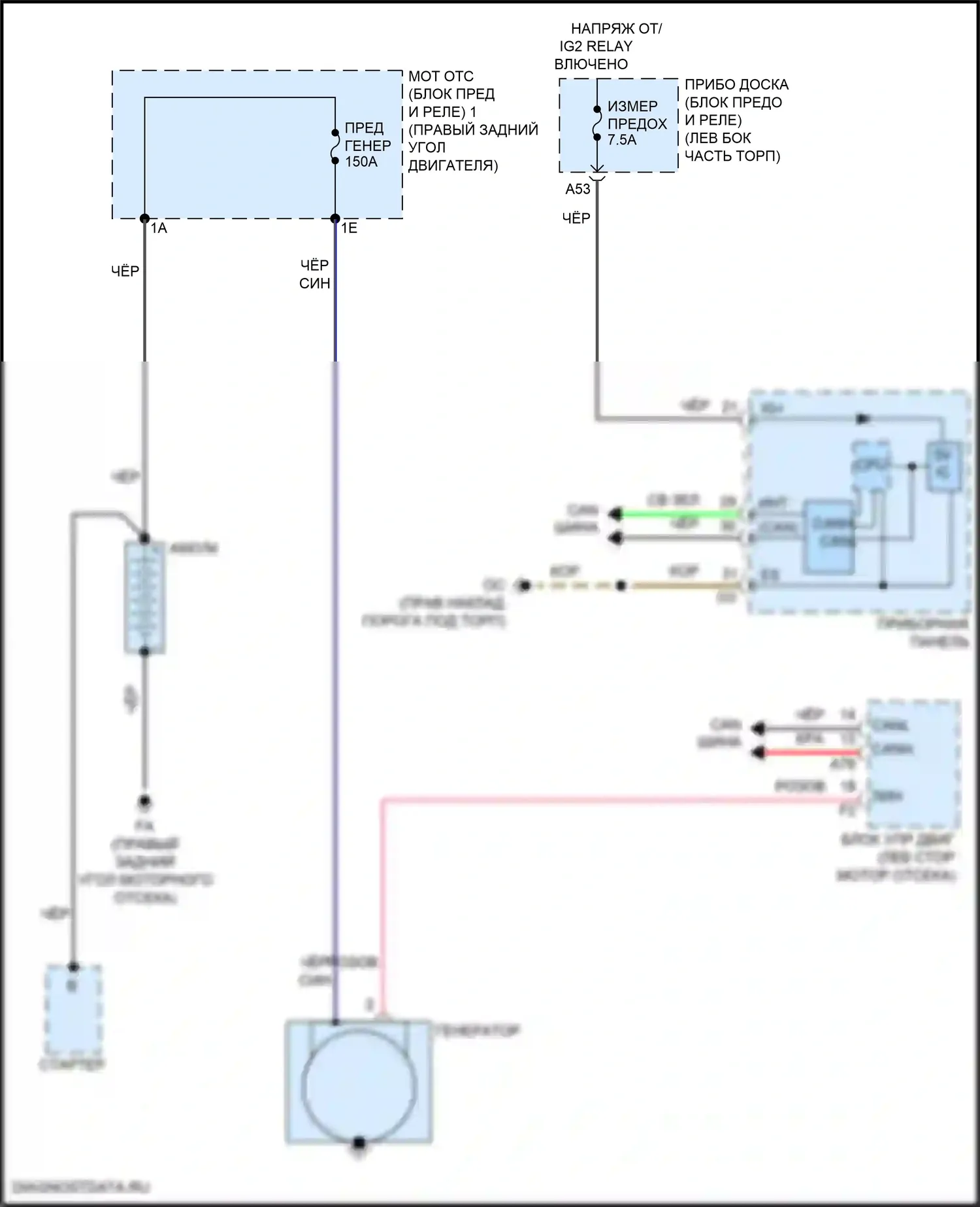 RC Lexus I рестайлинг (2018-2024): Электросхема генератора 