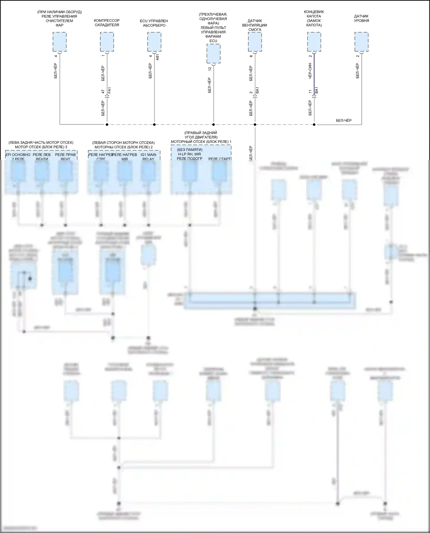 RC Lexus I рестайлинг (2018-2024): Электросхема точек подключения масс (1 из 5) 
