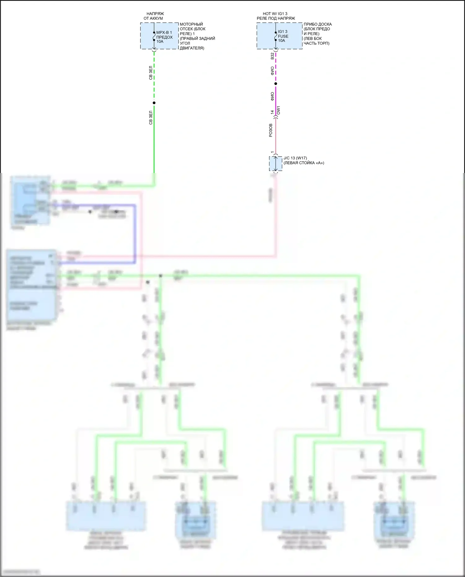 RC Lexus I рестайлинг (2018-2024): Электросхема электрохромного зеркала 
